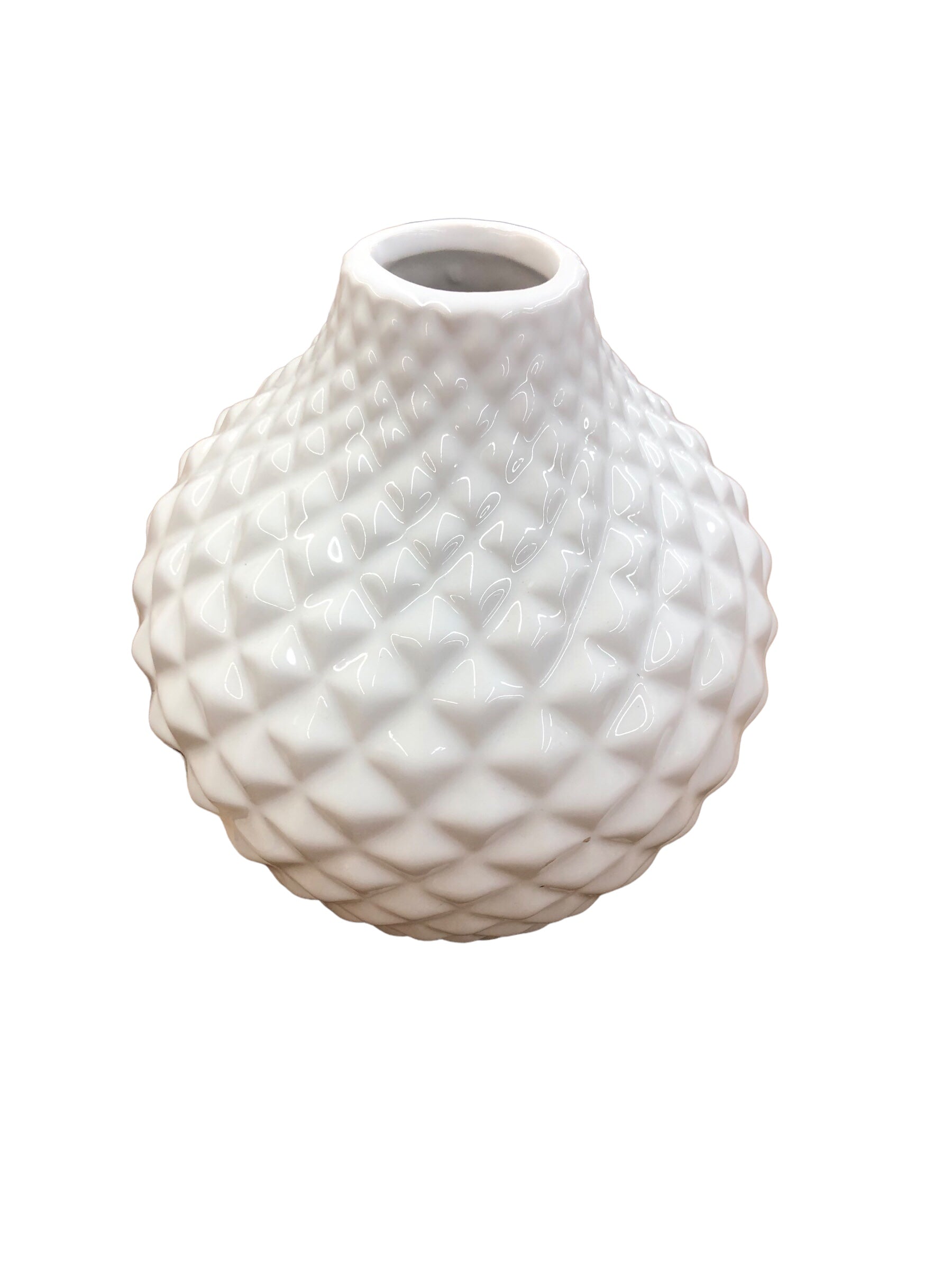 White Dimpled Vase