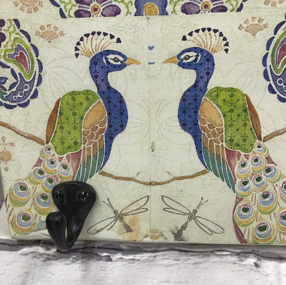Peacock& Dragonfly Stencilled Wallboard