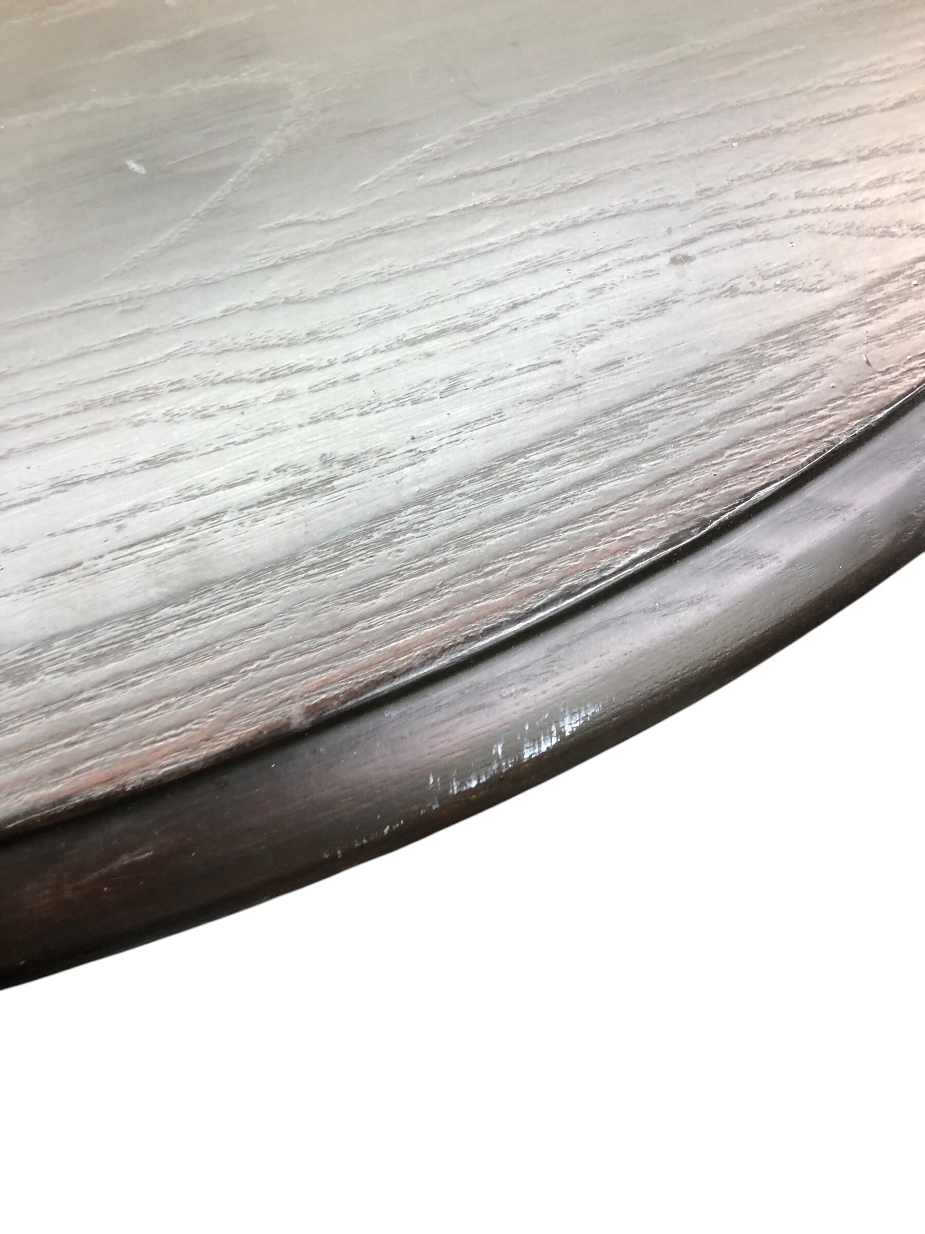 Round dark wood dining table/ 6 chairs