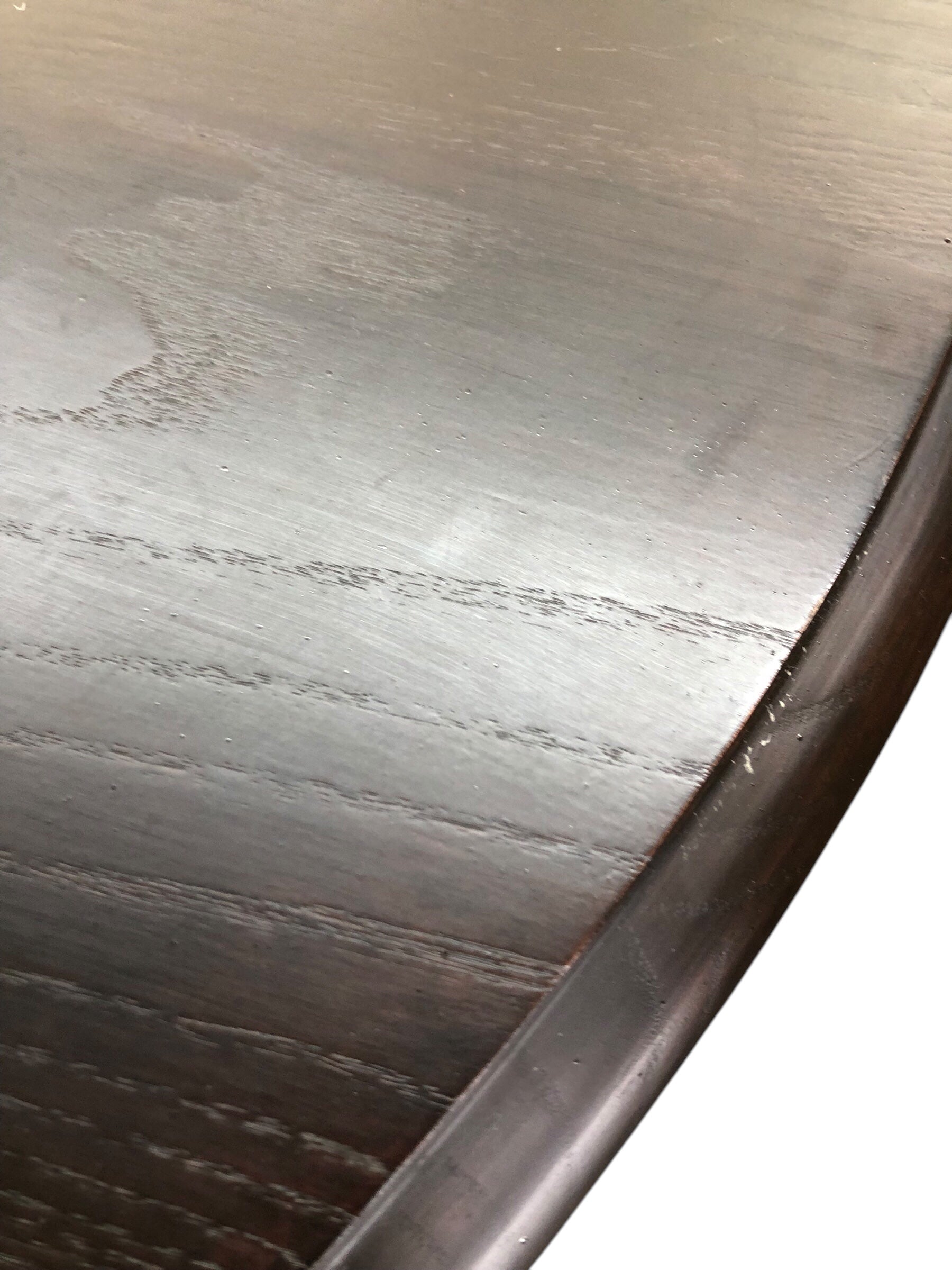 Round dark wood dining table/ 6 chairs