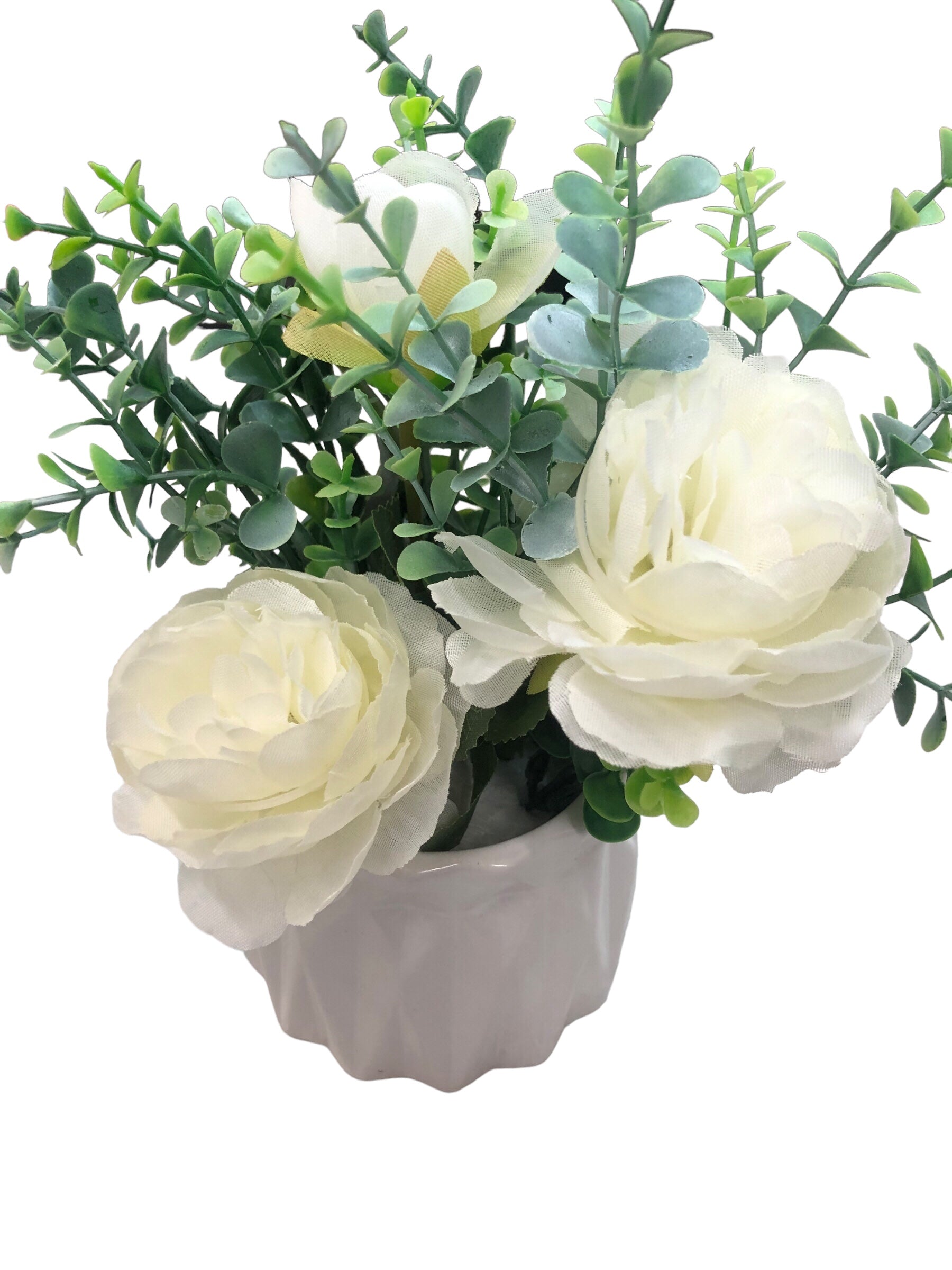 White Roses in Ceramic vase