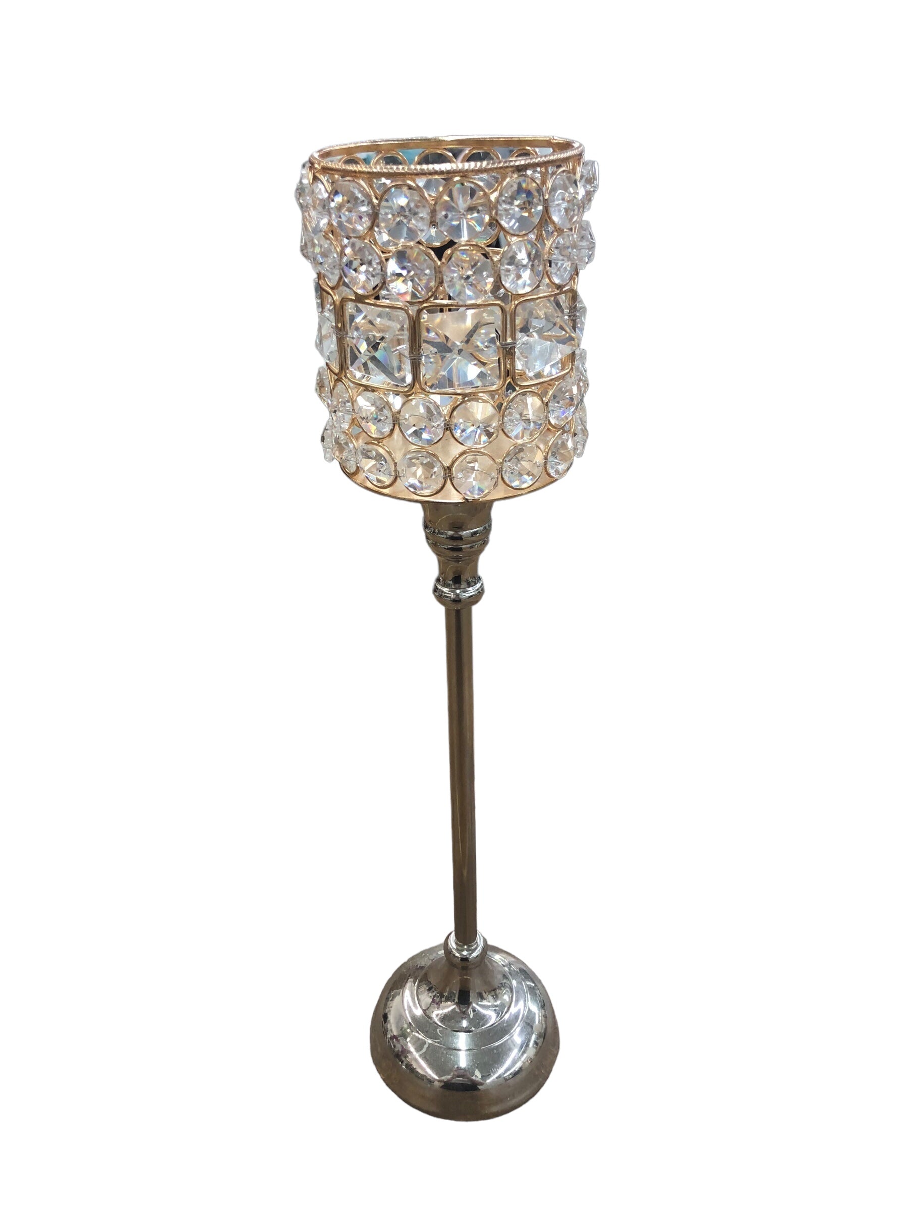 Rose Gold/crystal Candle holder Large