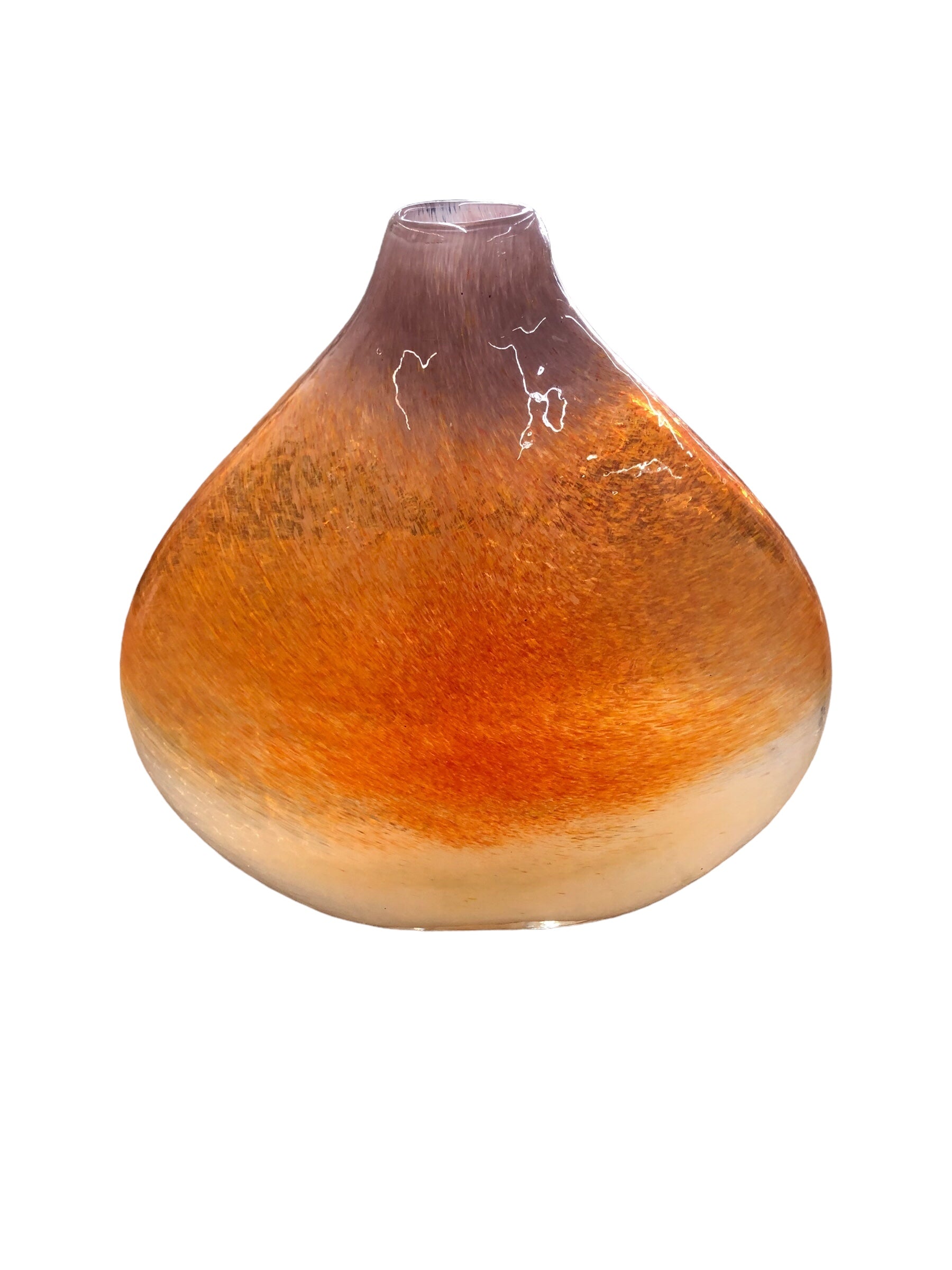 Orange /cream/ clear vase
