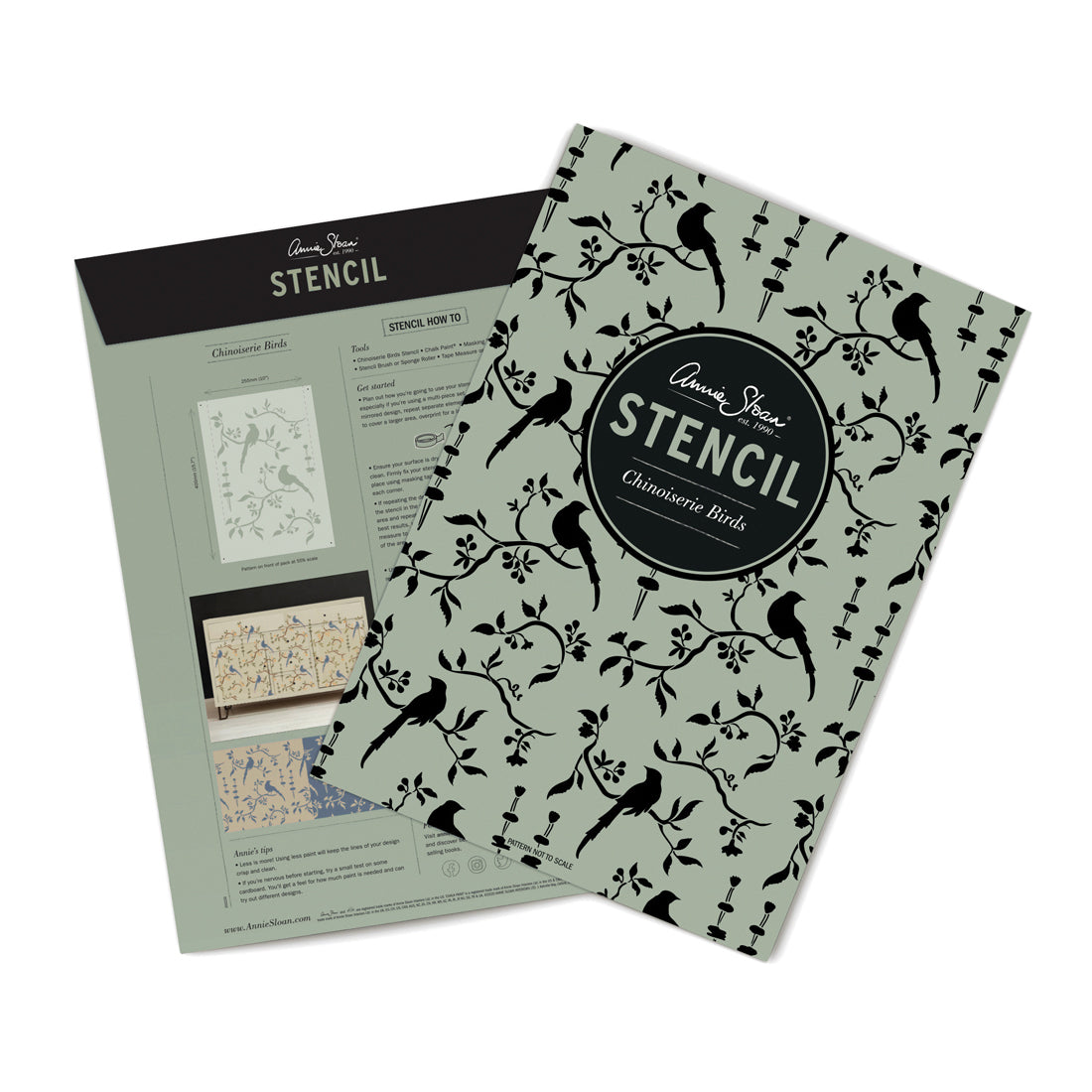 Stencil A3 Design Chinoiserie Birds