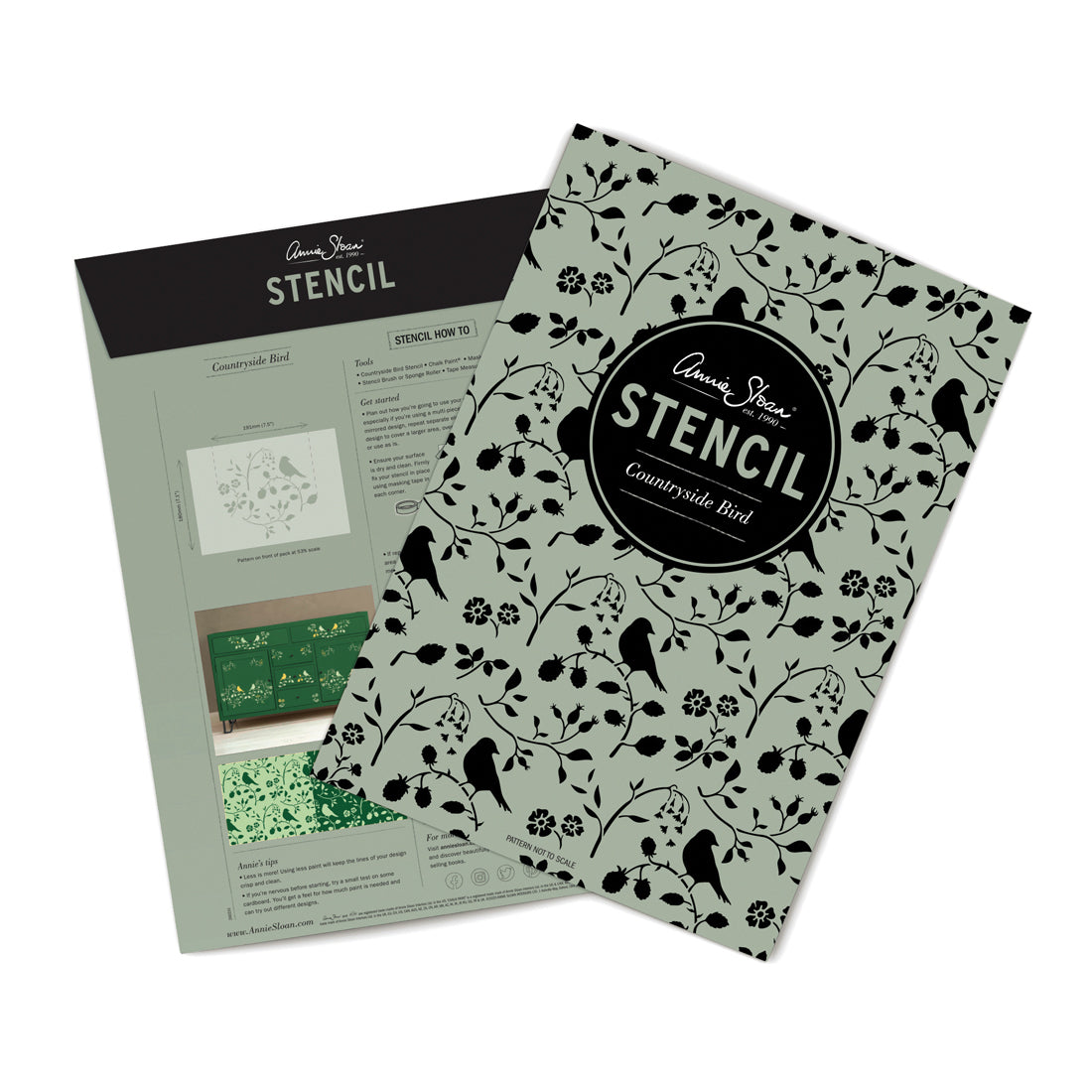 Stencil A4 Design Countryside Bird