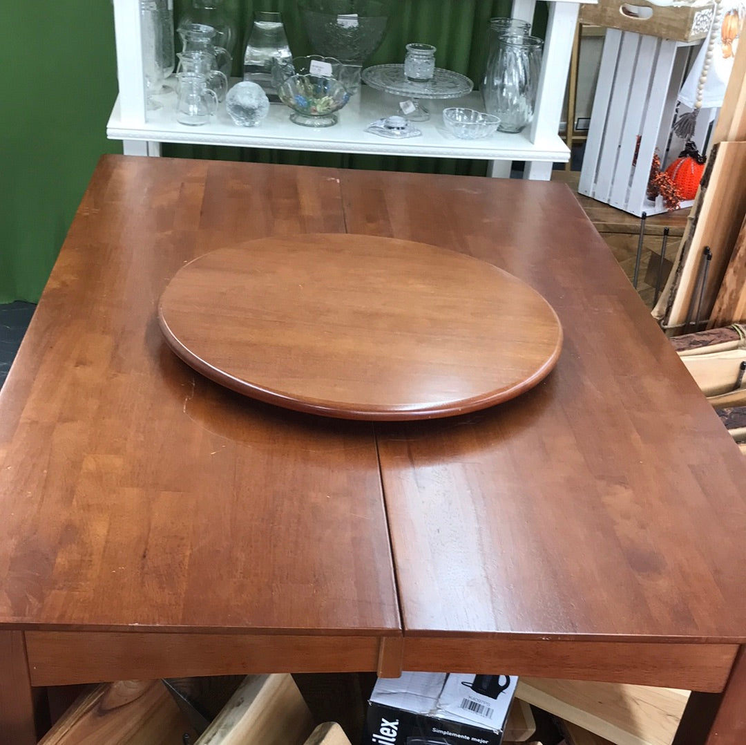 Pub Height Table with Lazy Susan and Leaf