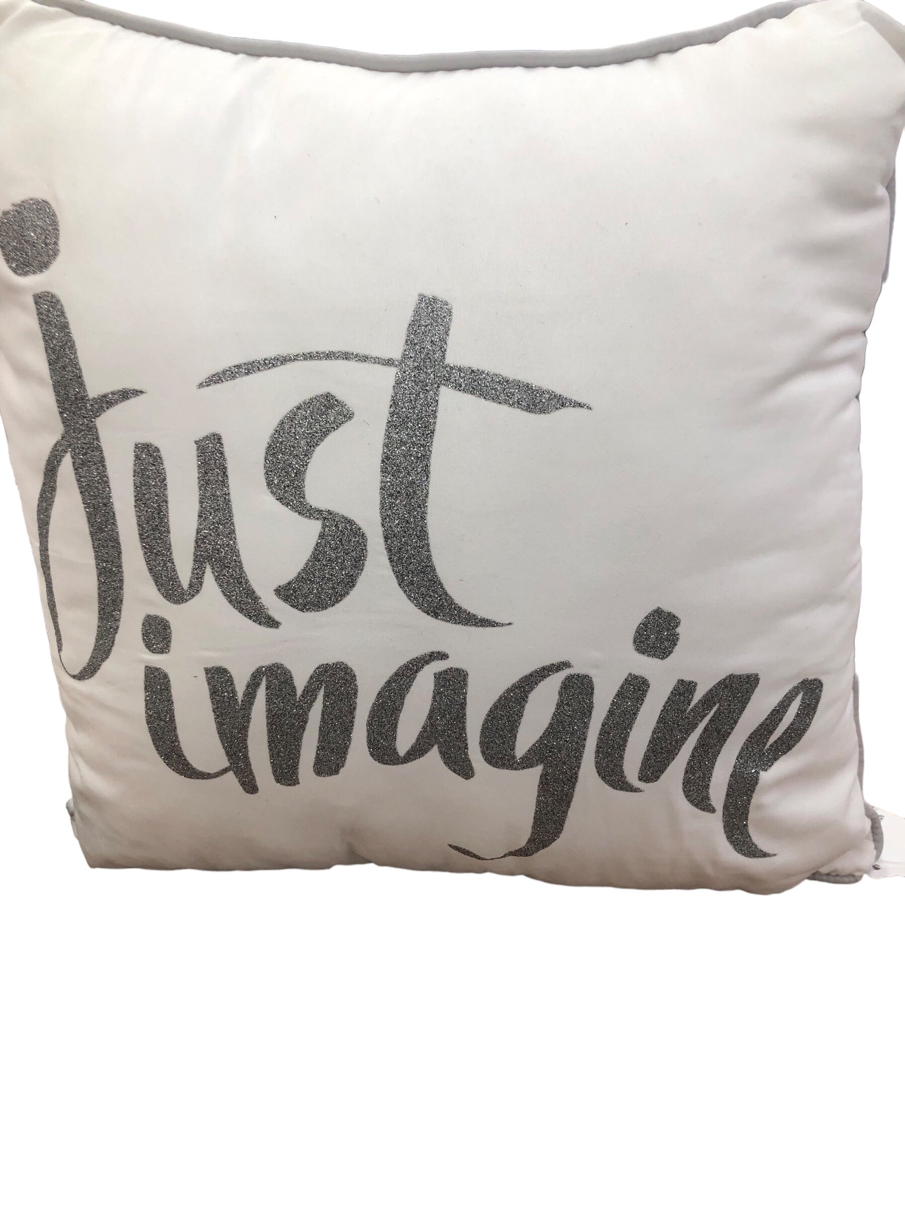 Just Imagine Pillow (White/silver spakle)