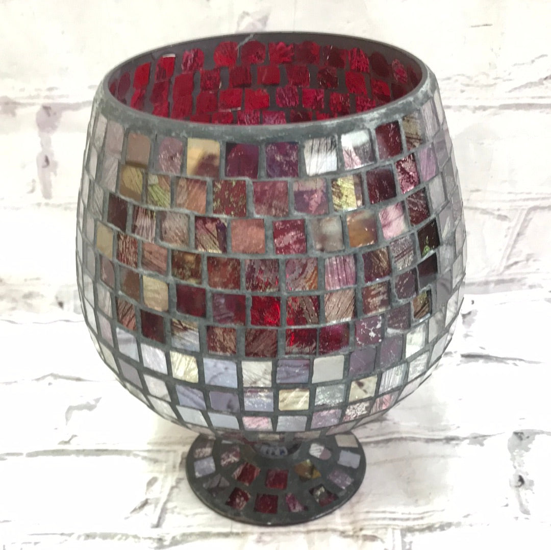 Red Mosaic Candleholder