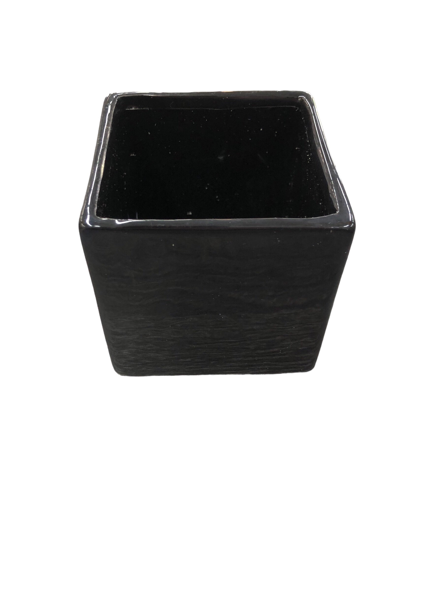 Square black vase