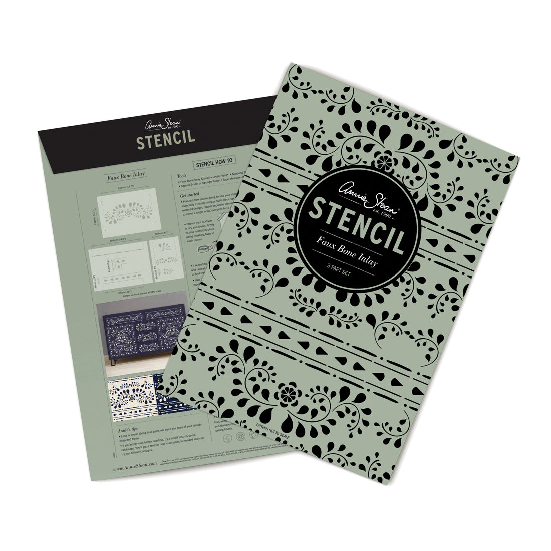 Stencil A3 Design Faux Bone Inlay