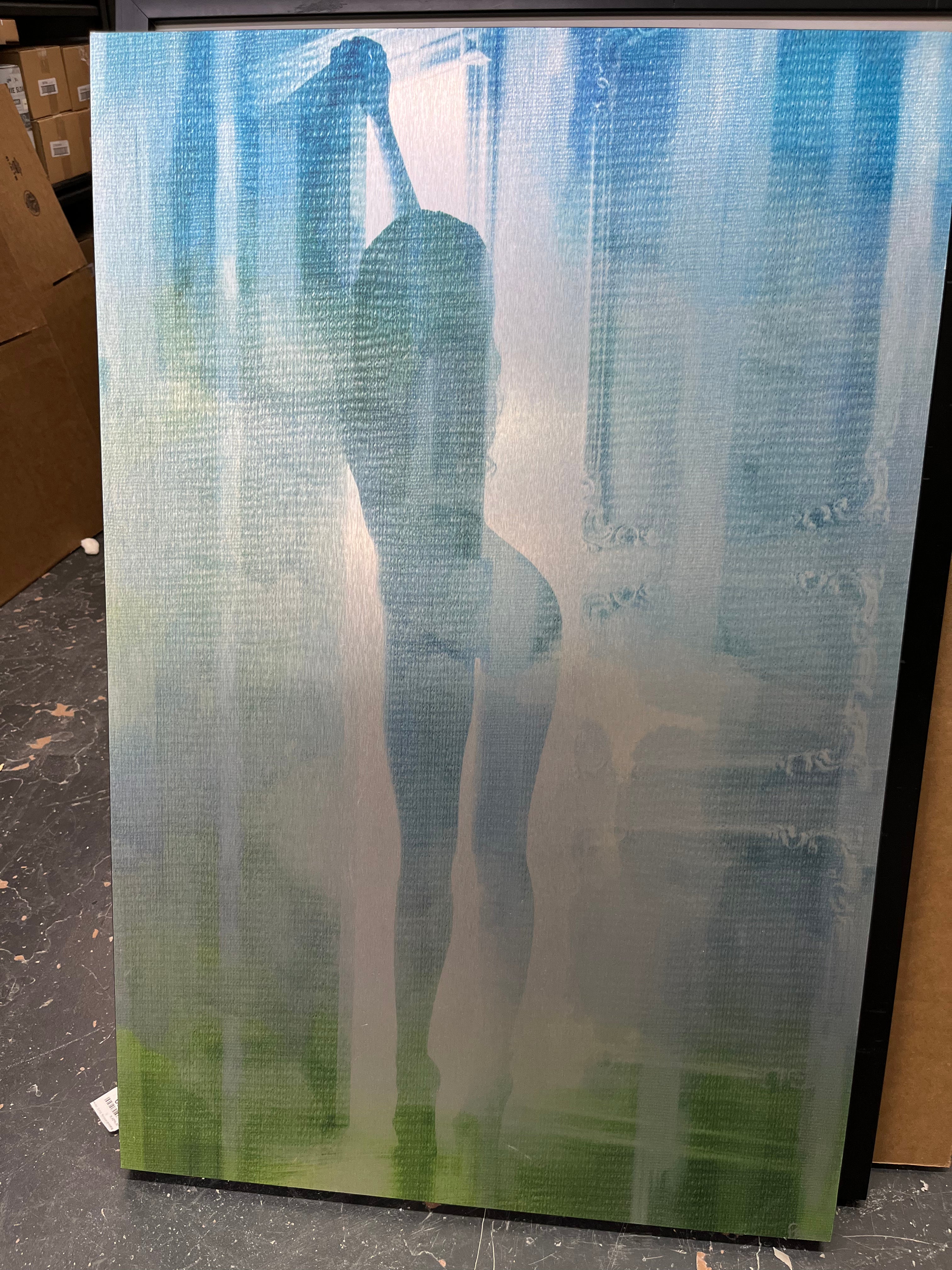 Modern Standing Girl /Green and Blue Picture