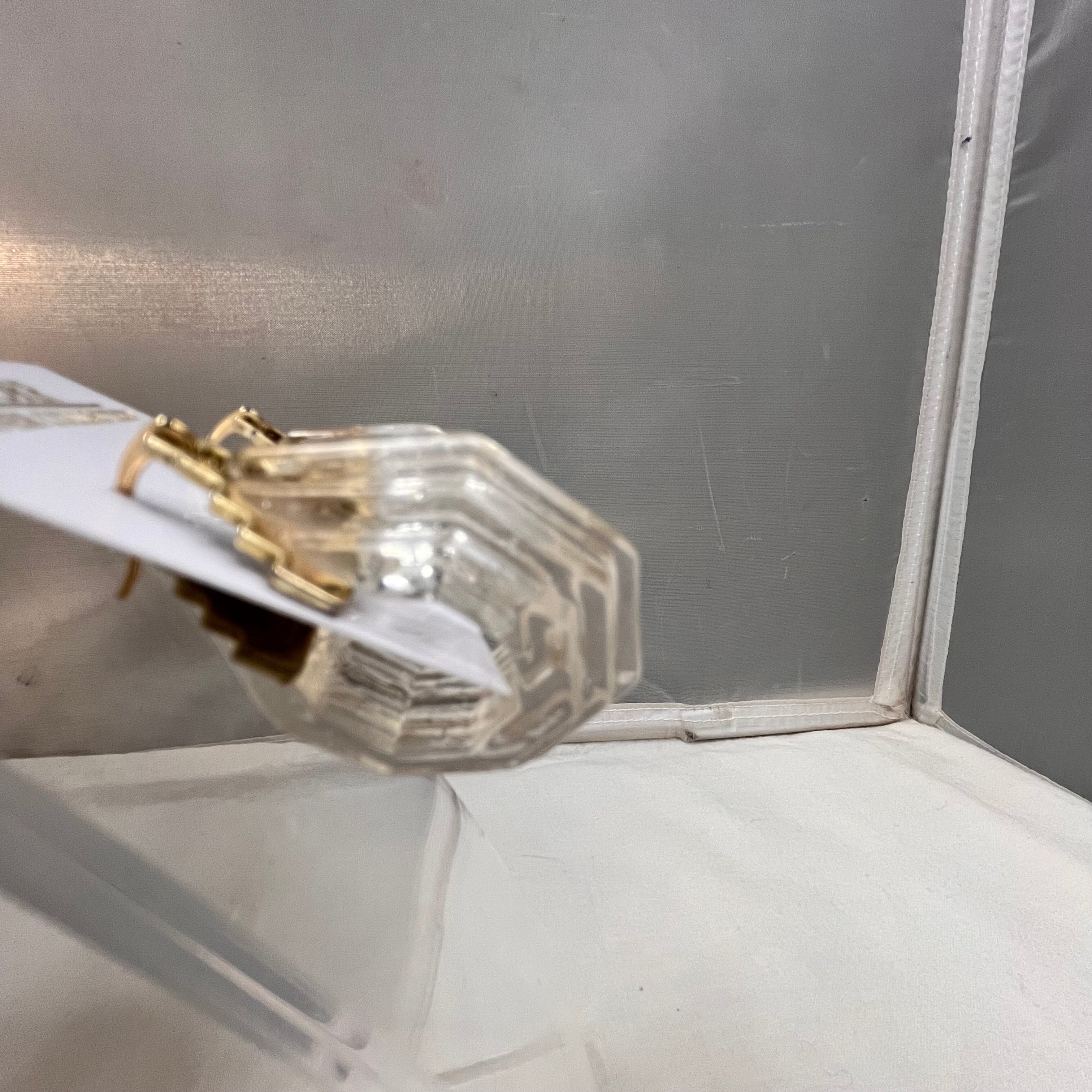 Earrings Clear Acrylic Octogon