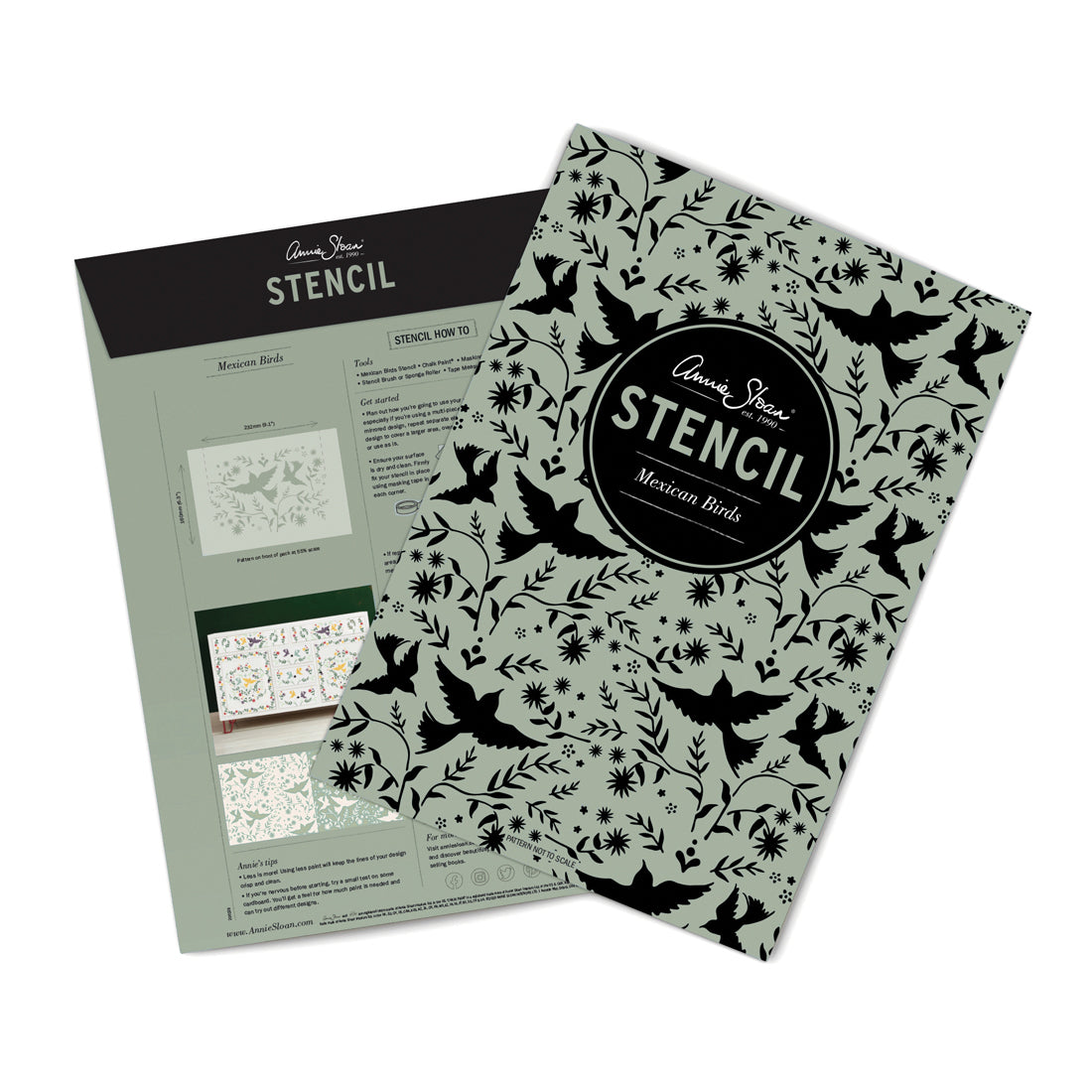 Stencil A4 Design Mexican Birds