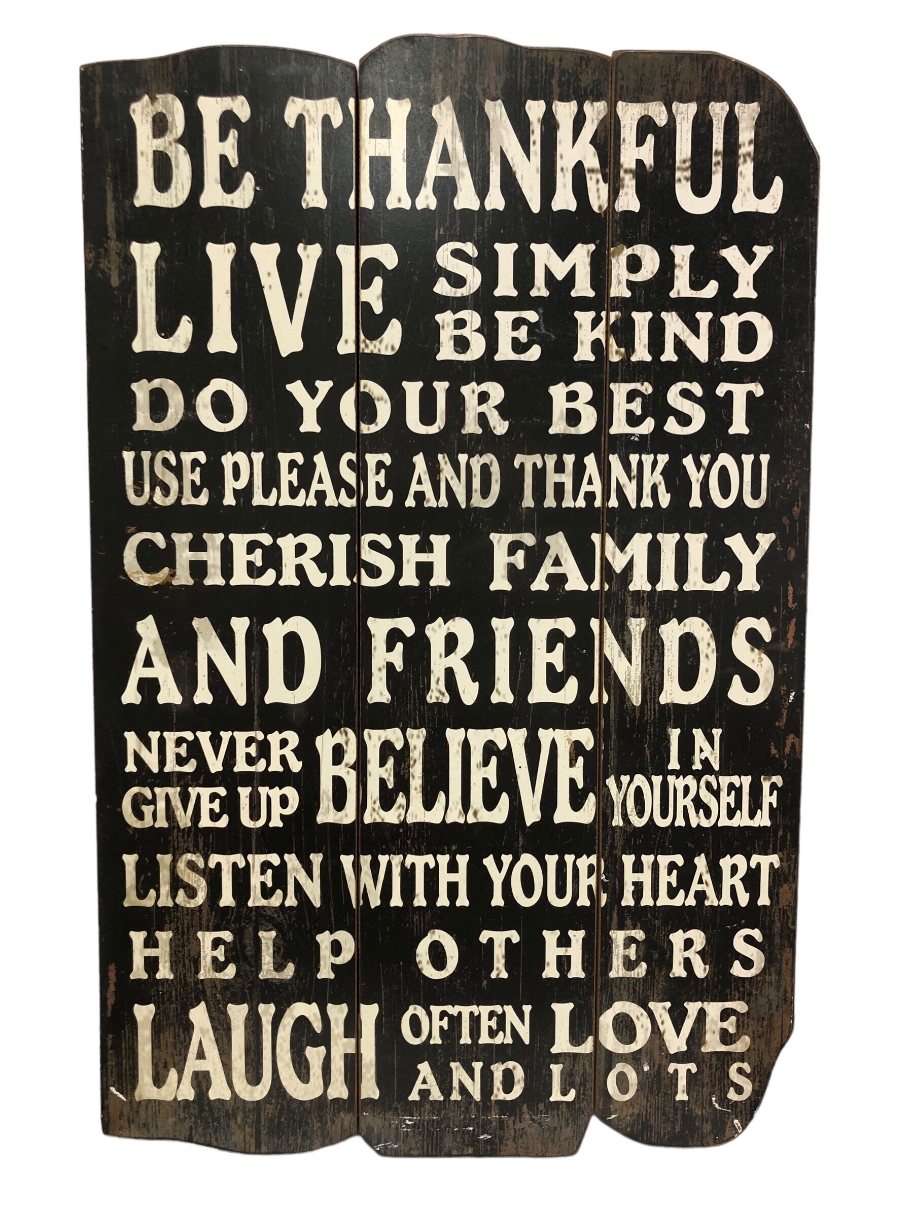 Be Thankful Live Simply Sign