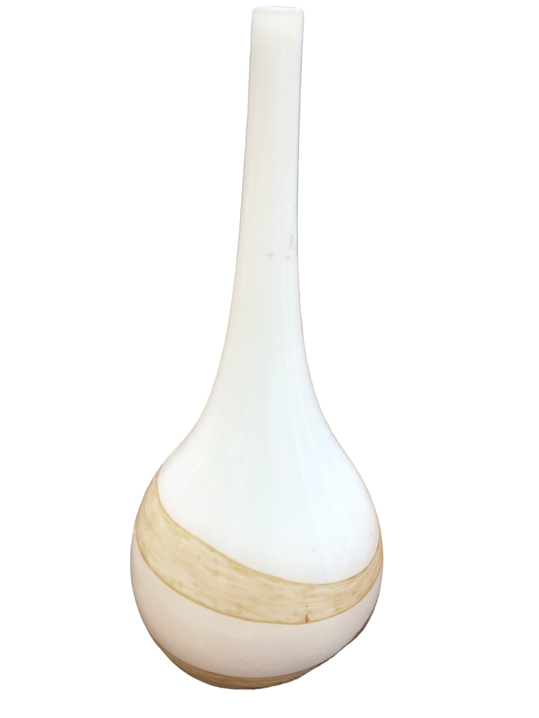 Glass vase (white/cream design)