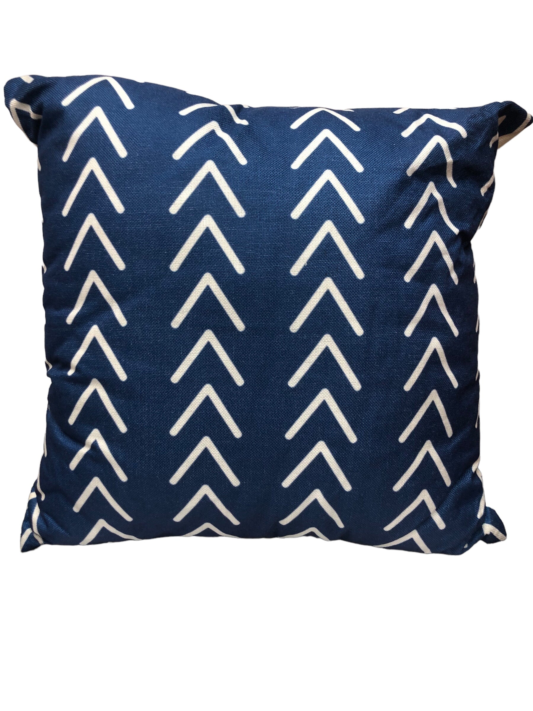 Cream and Bright Blue Pillow