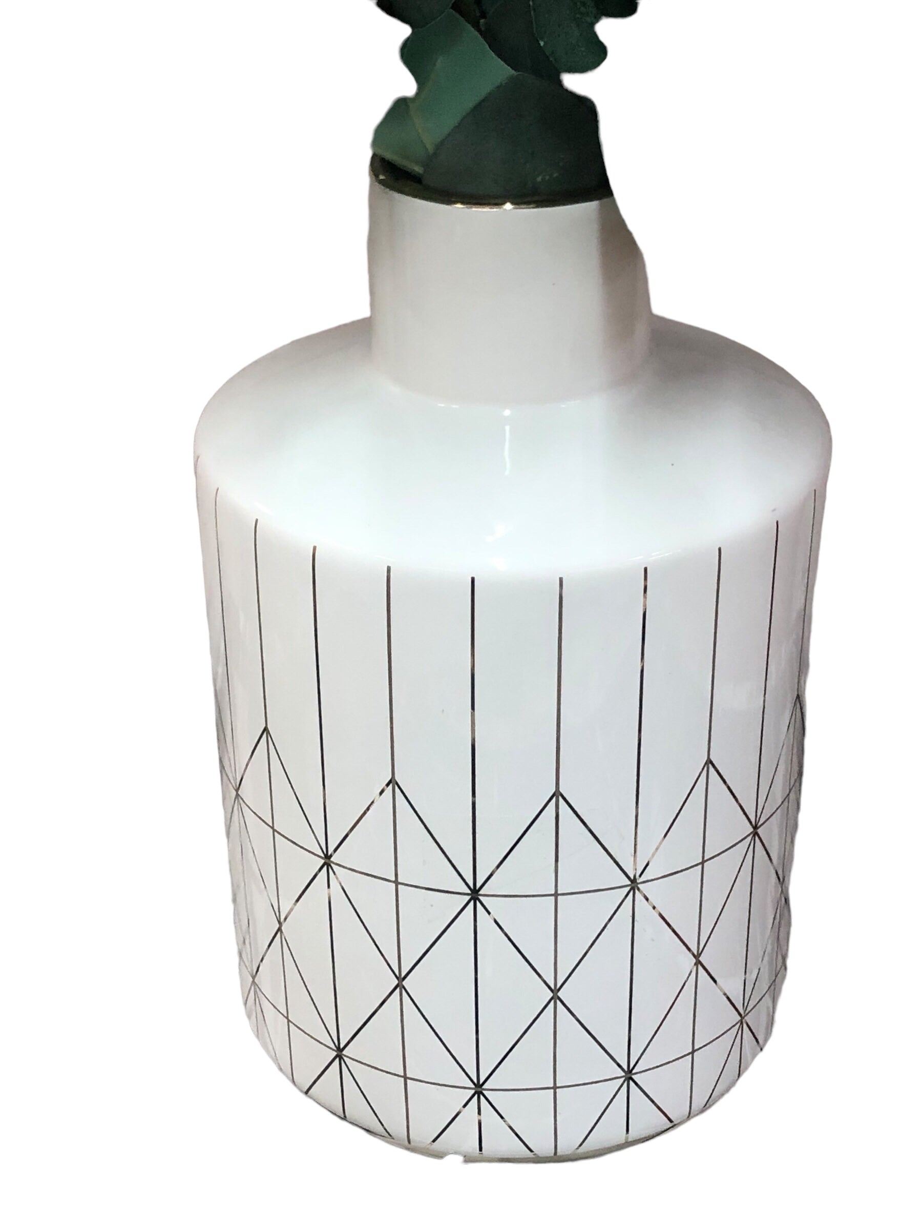 White and Silver Vase/Eucalyptus