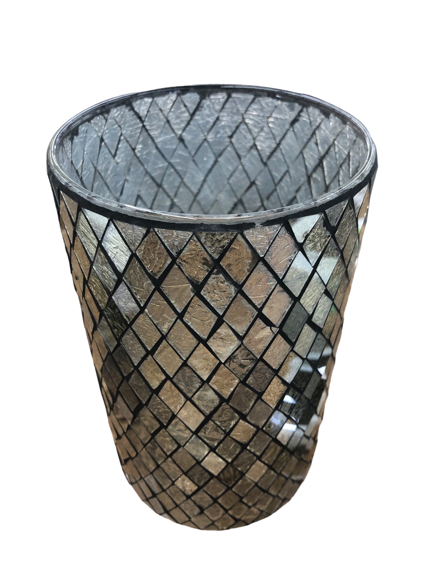 Silver Grey Mosaic Vase