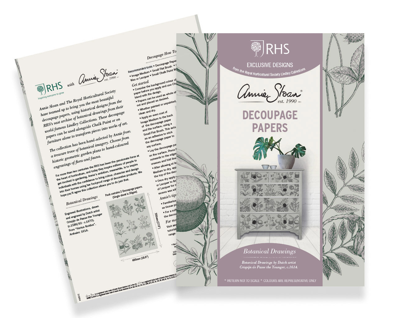 RHS Decoupage Paper Botanical Drawings