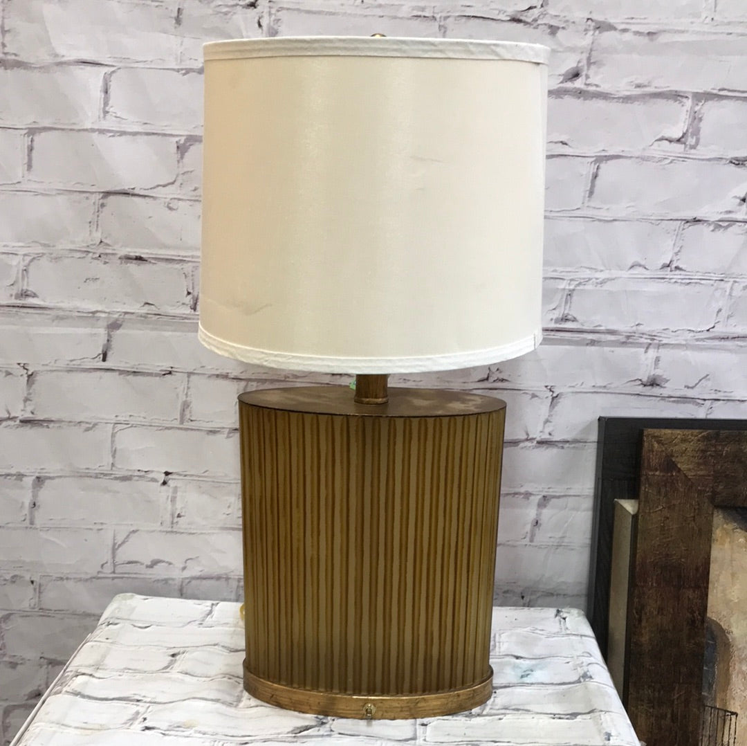 Gold base lamp/ off white shade