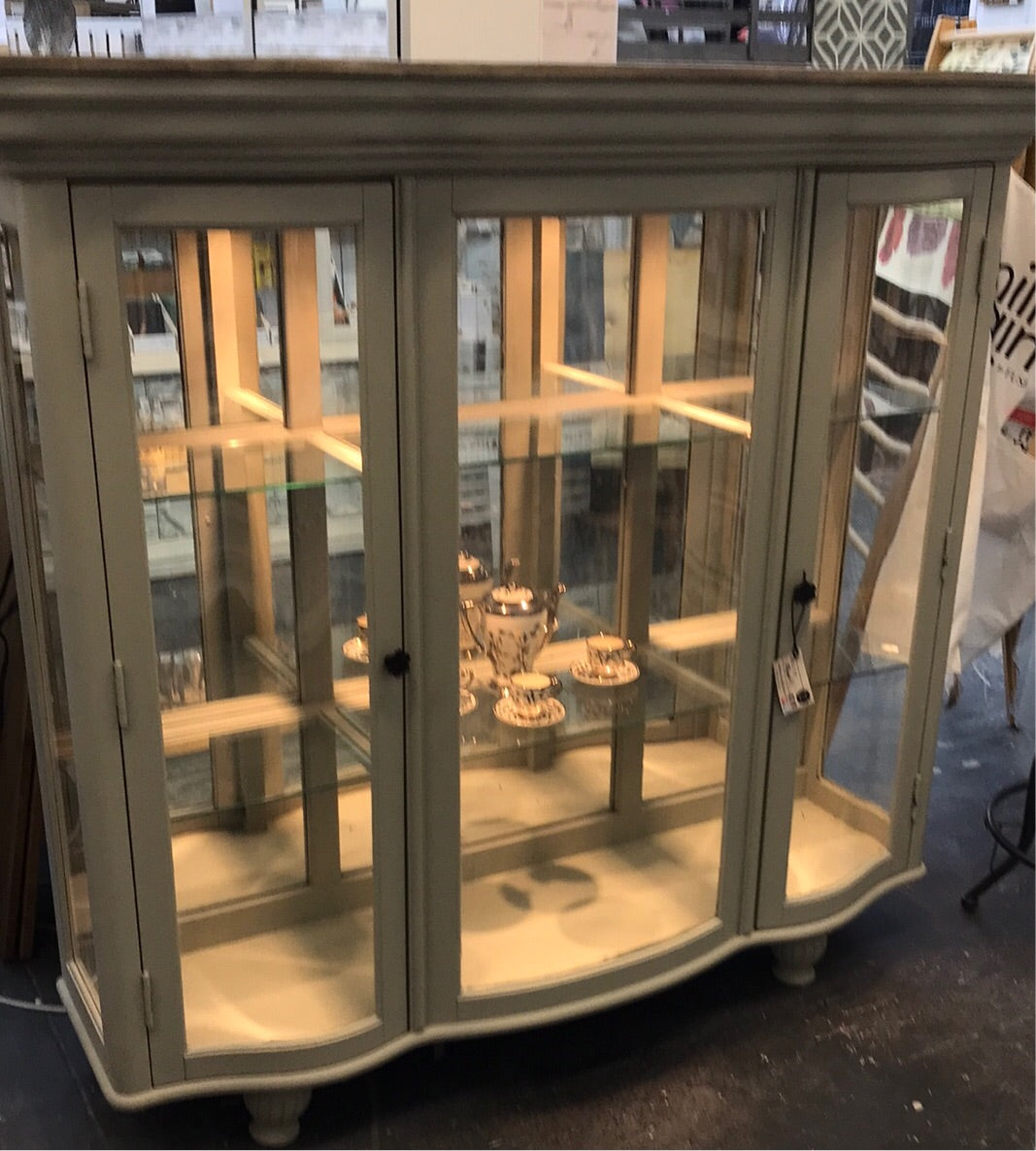 Glass Door Cabinet with glass shelves