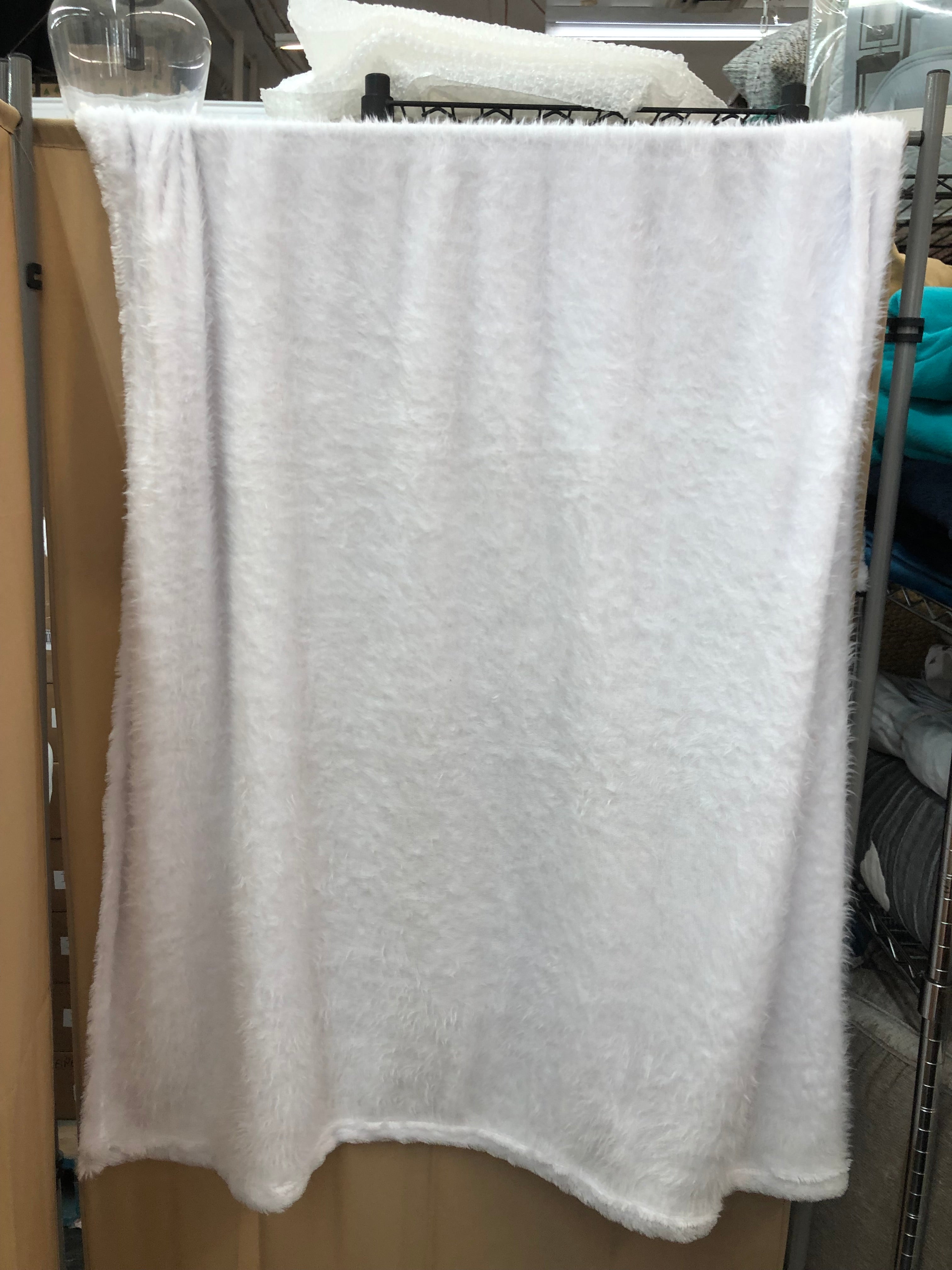 White Fuzzy Throw