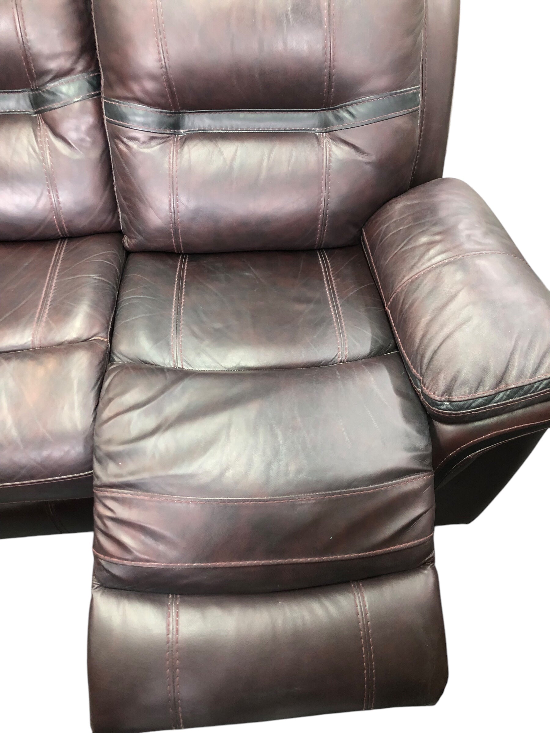 Faux leather recliner sofa