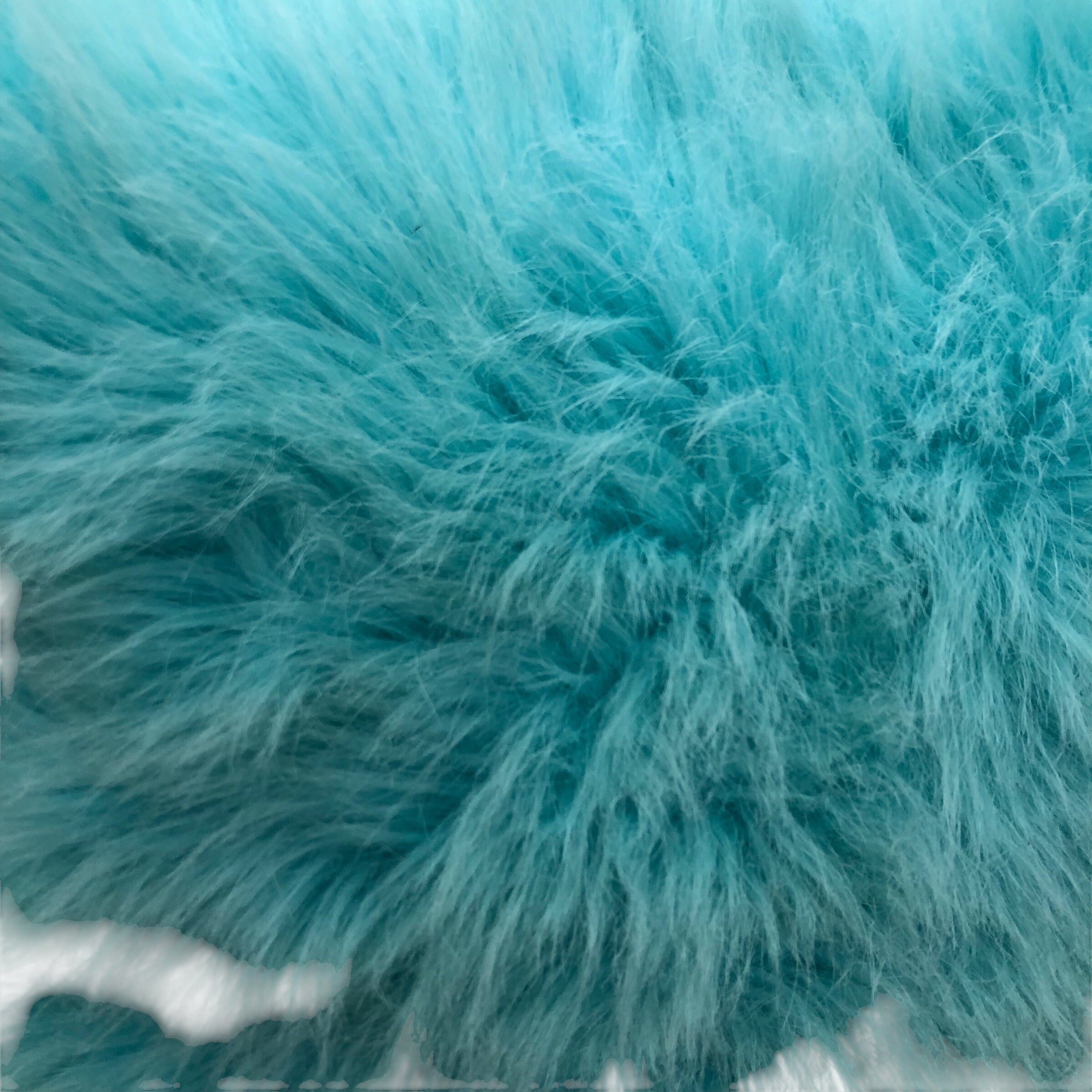 Aqua faux Fur Pillow