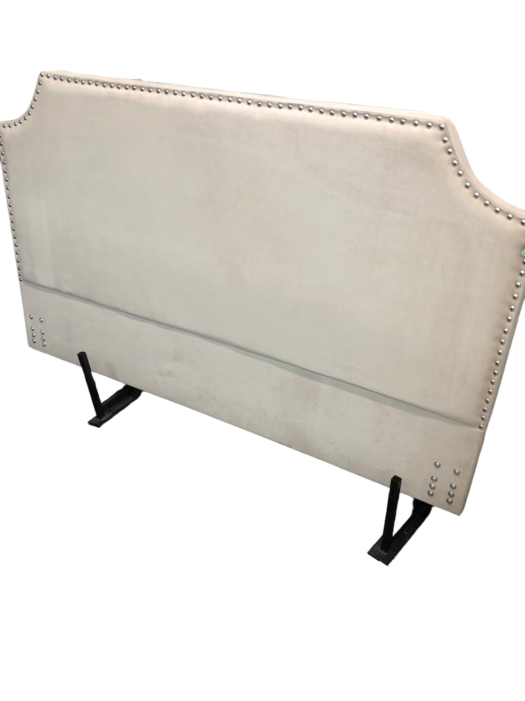 Cream upholstered King headboard