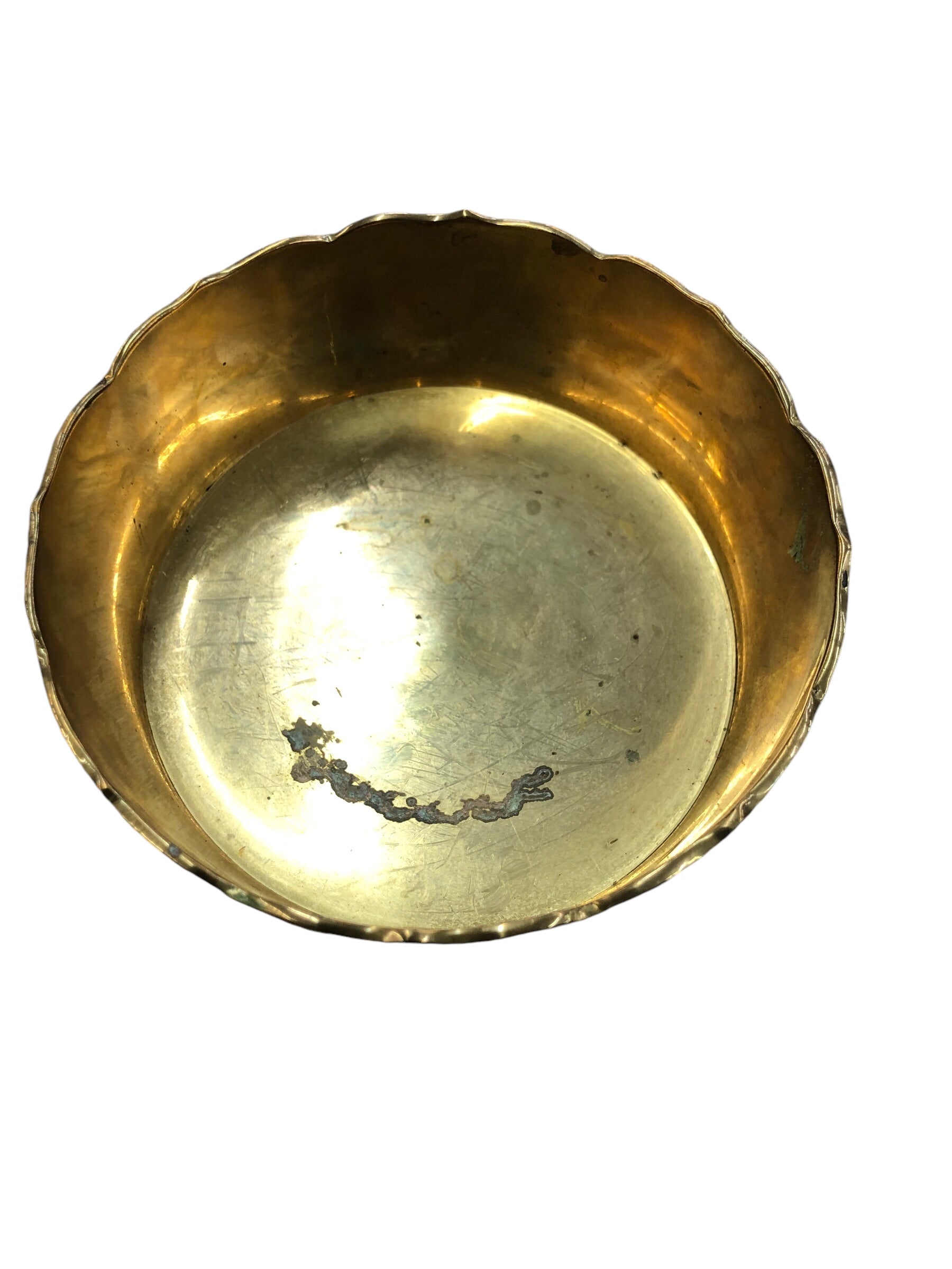 Brass Christmas Dish with Christmas Tree