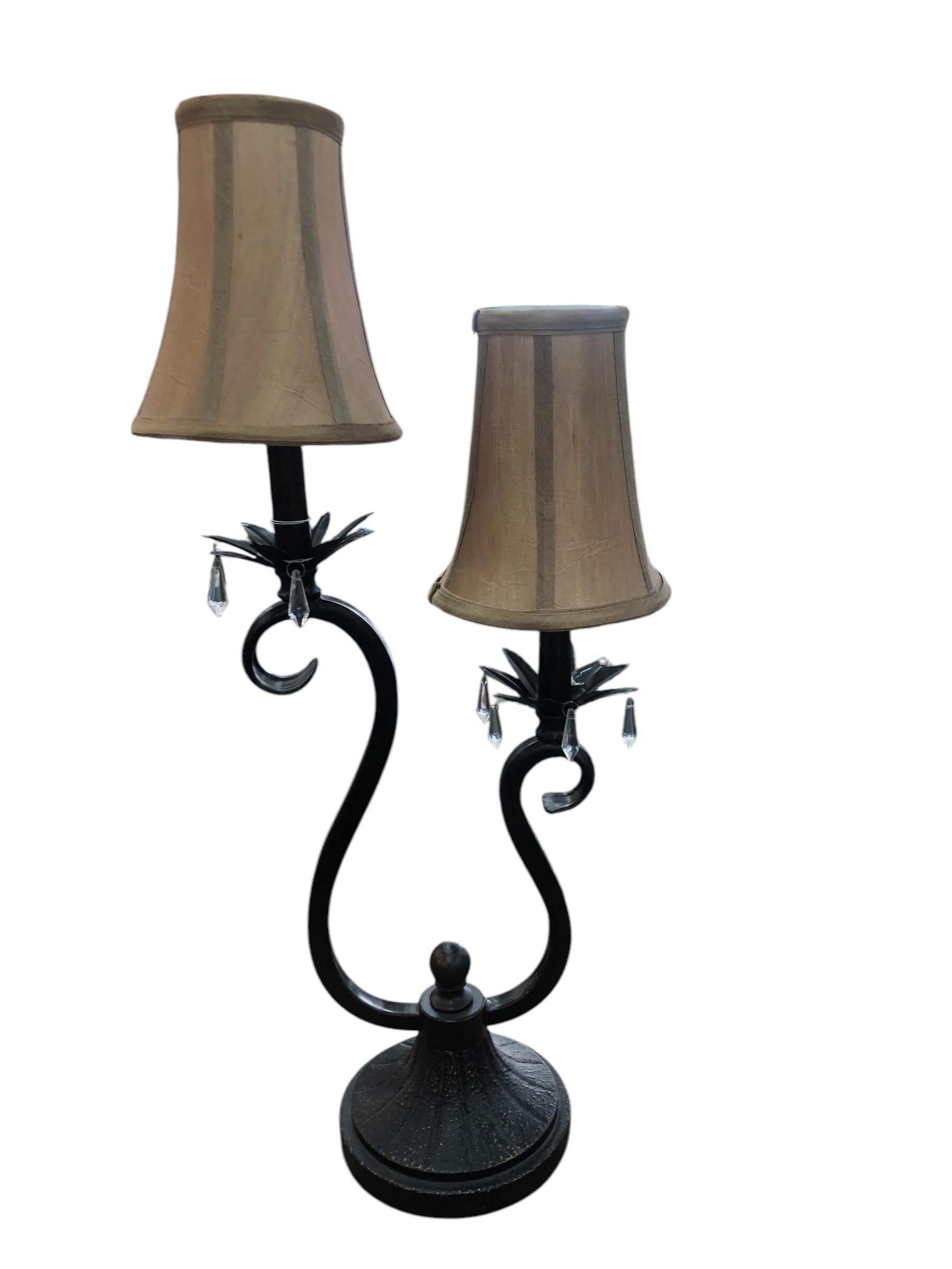 Black Metal Lamp w/2 shades