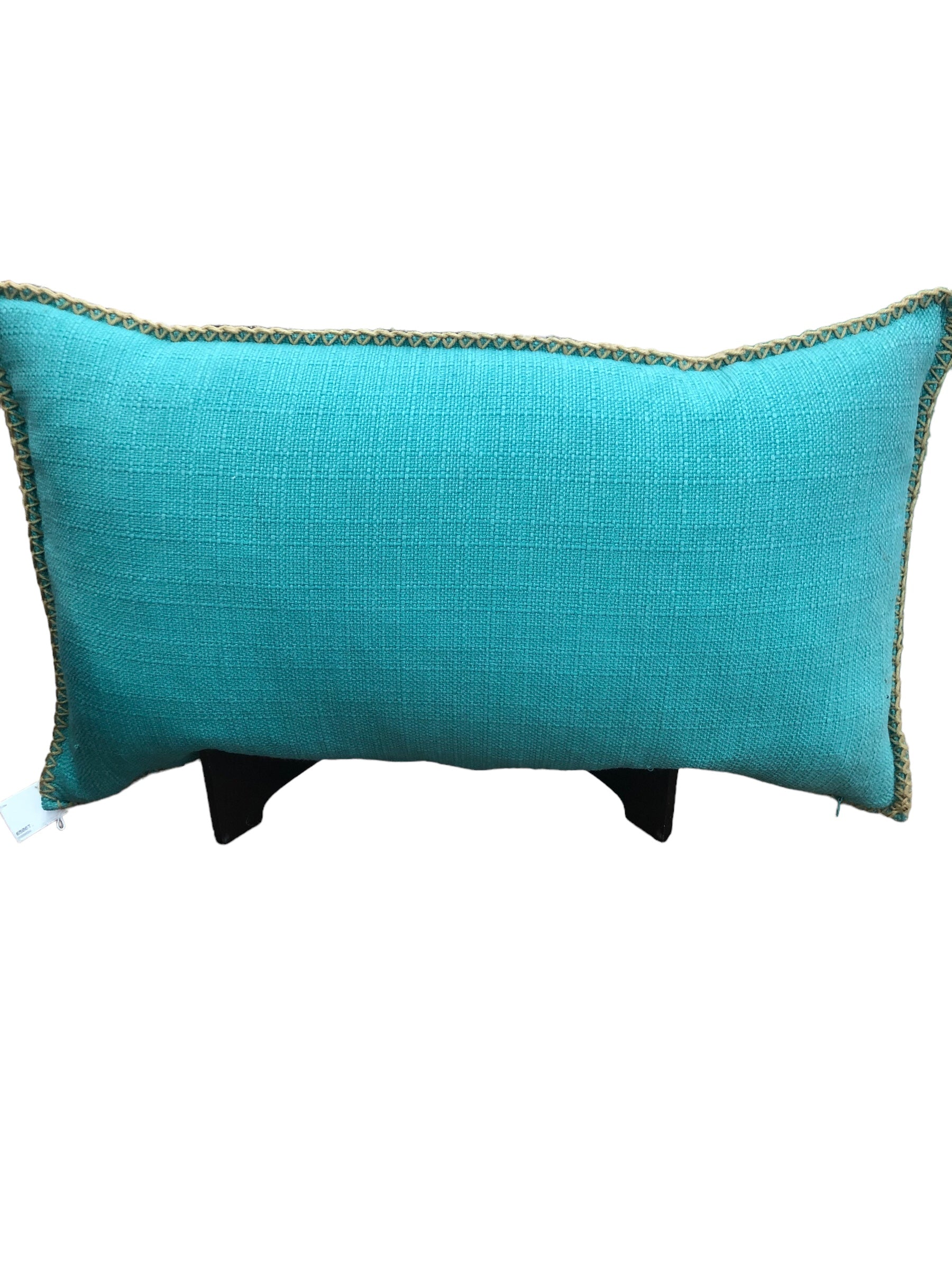 Long turquoise accent pillow
