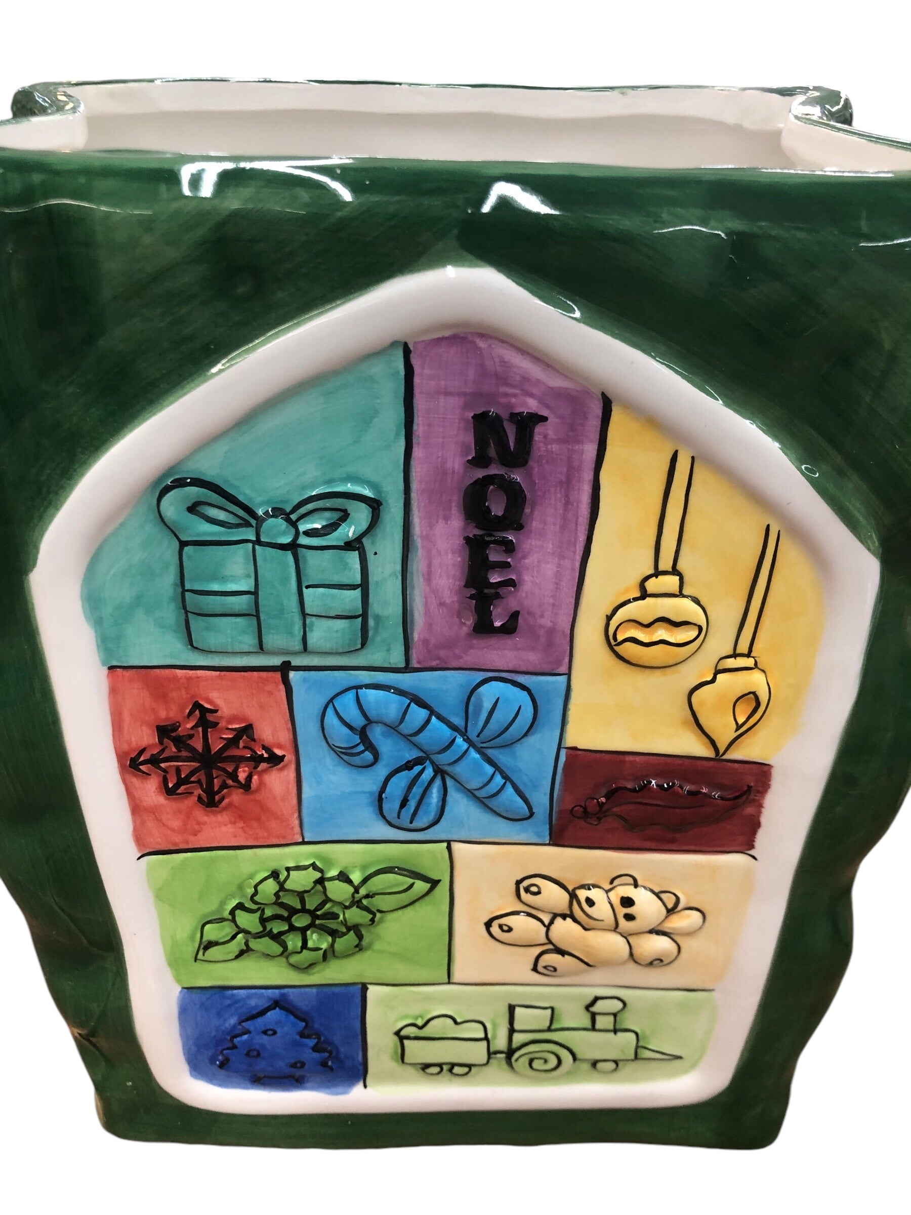 Ceramic Christmas Gift Bag Green