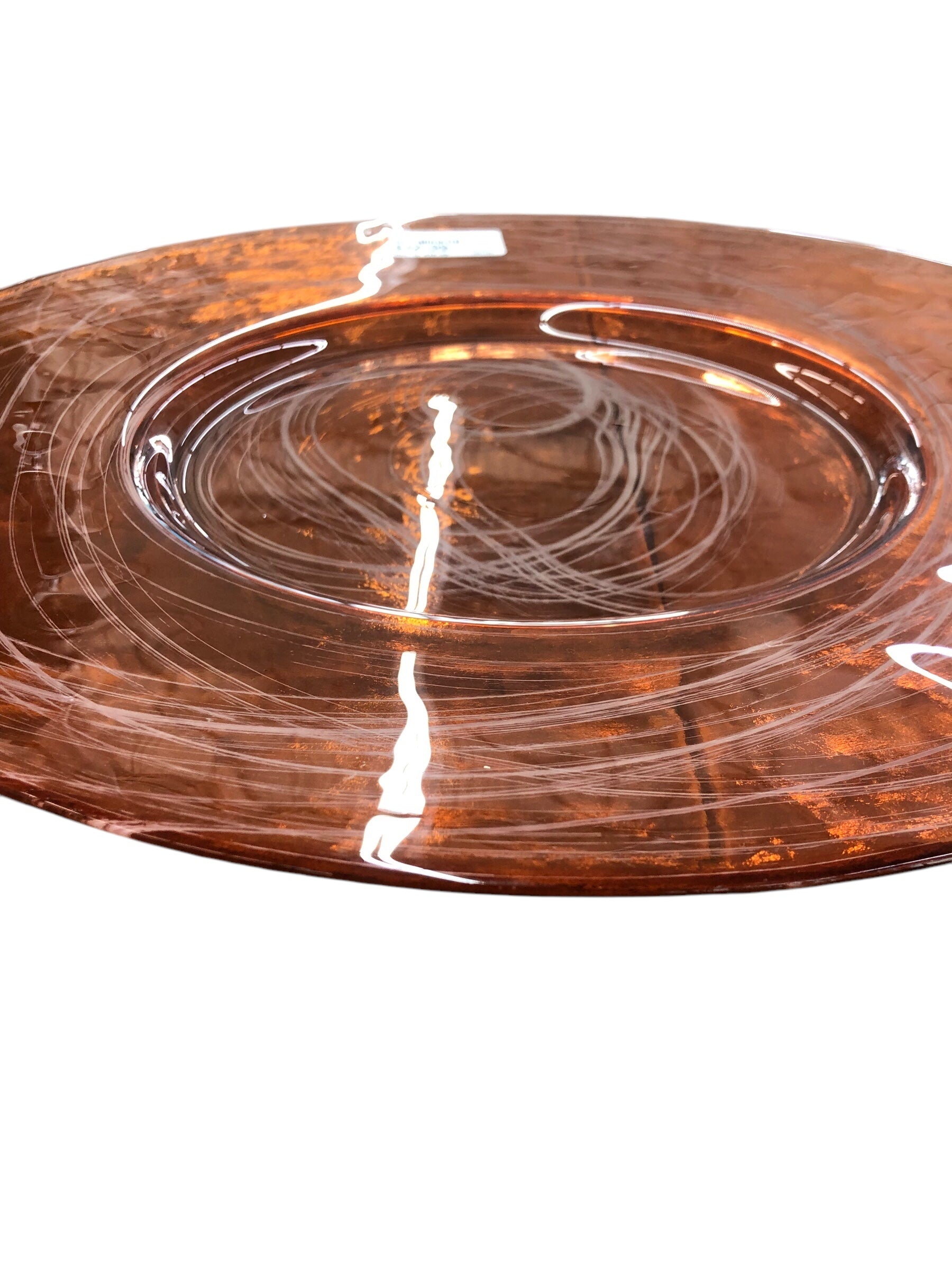 Large Orange w/Swirl Plate