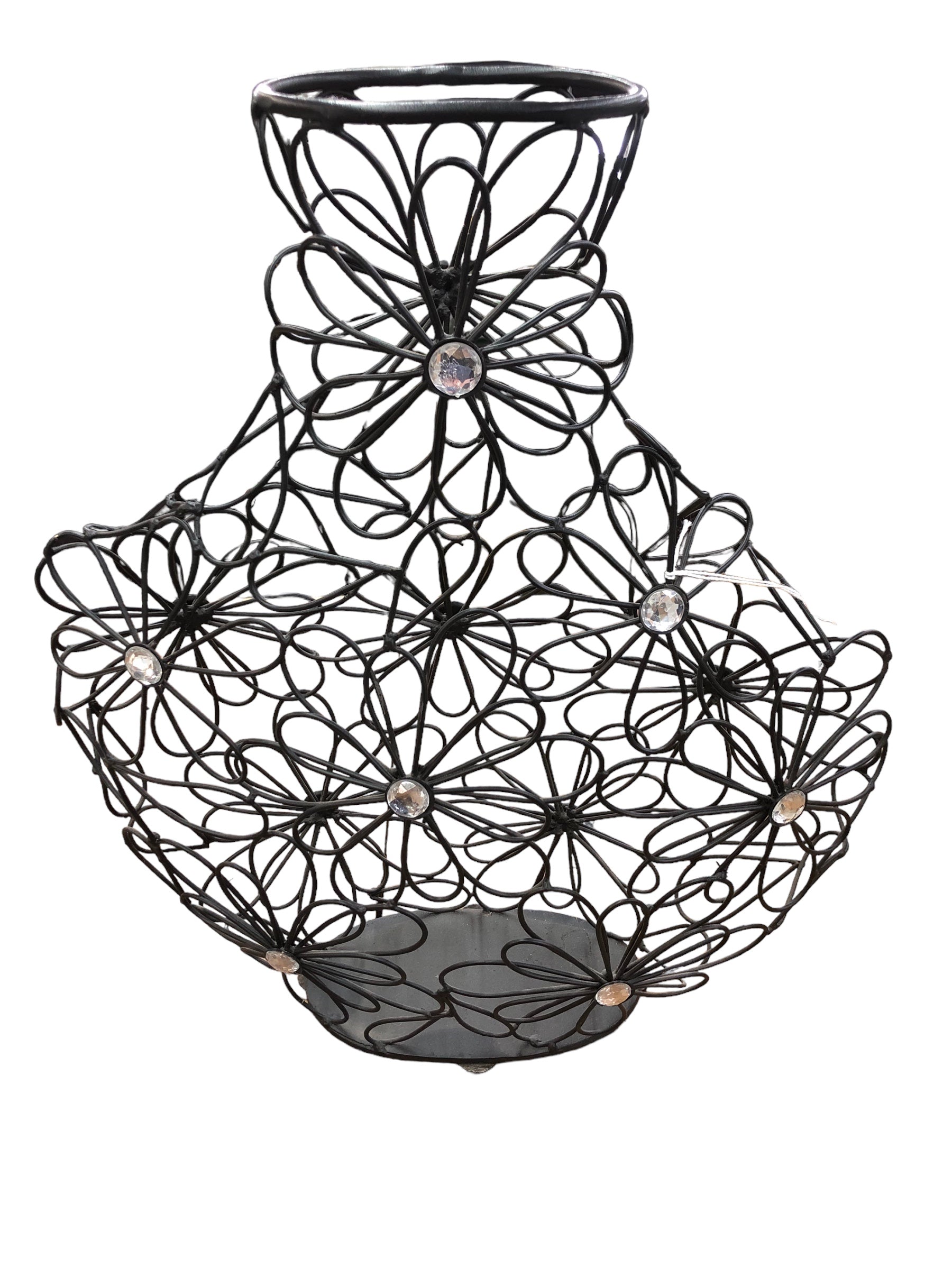 Black wire Vase with flowers