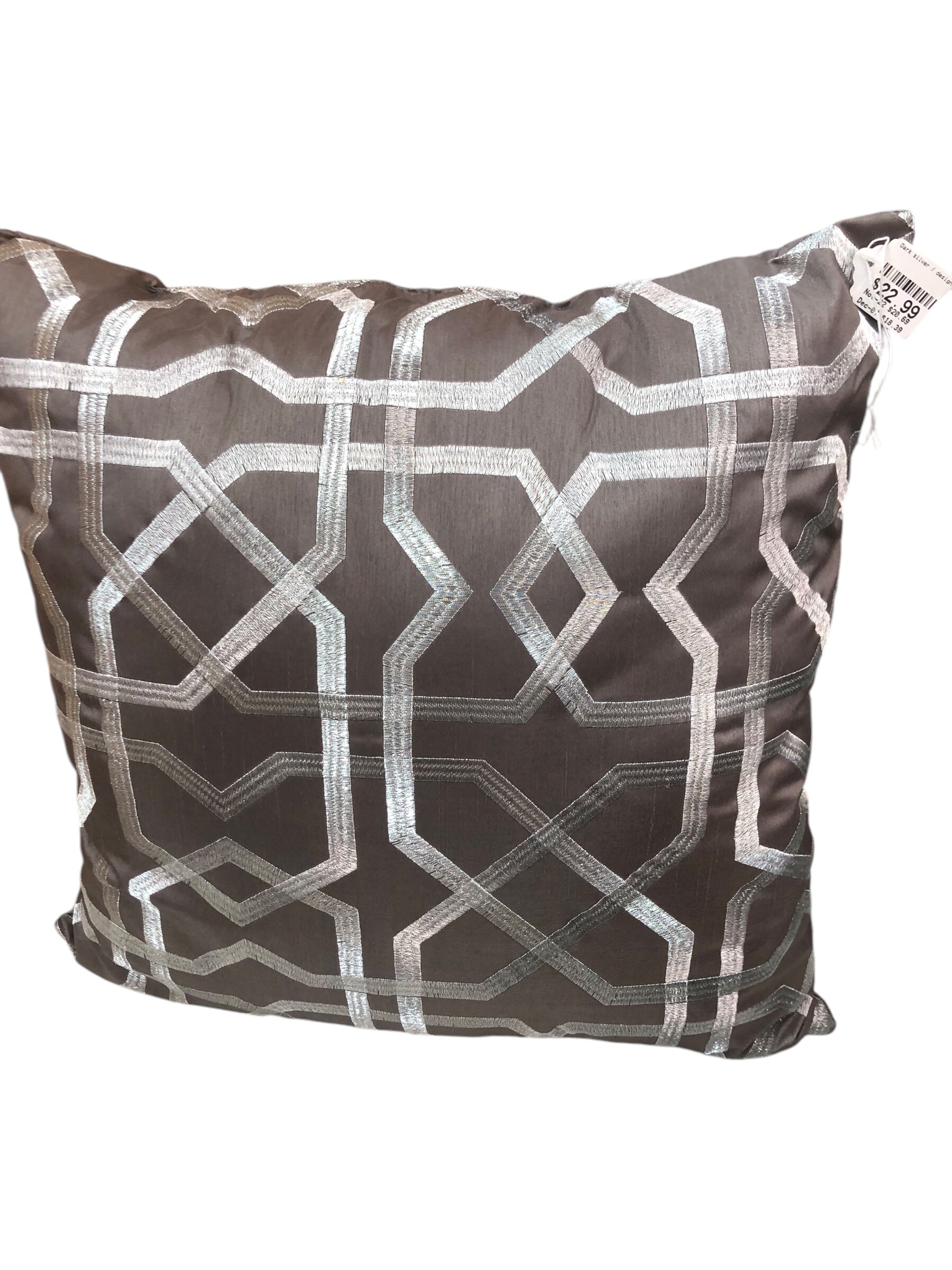 Dark silver / design accent pillow