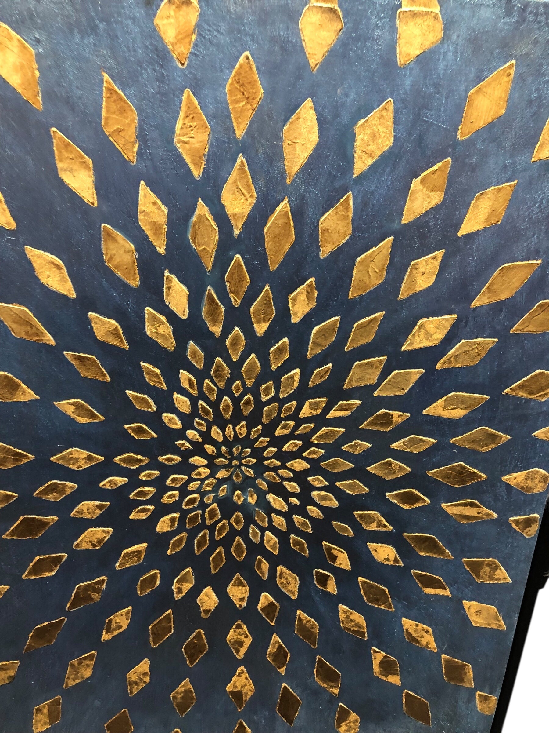 Deep Blue with Gold Diamonds Picture