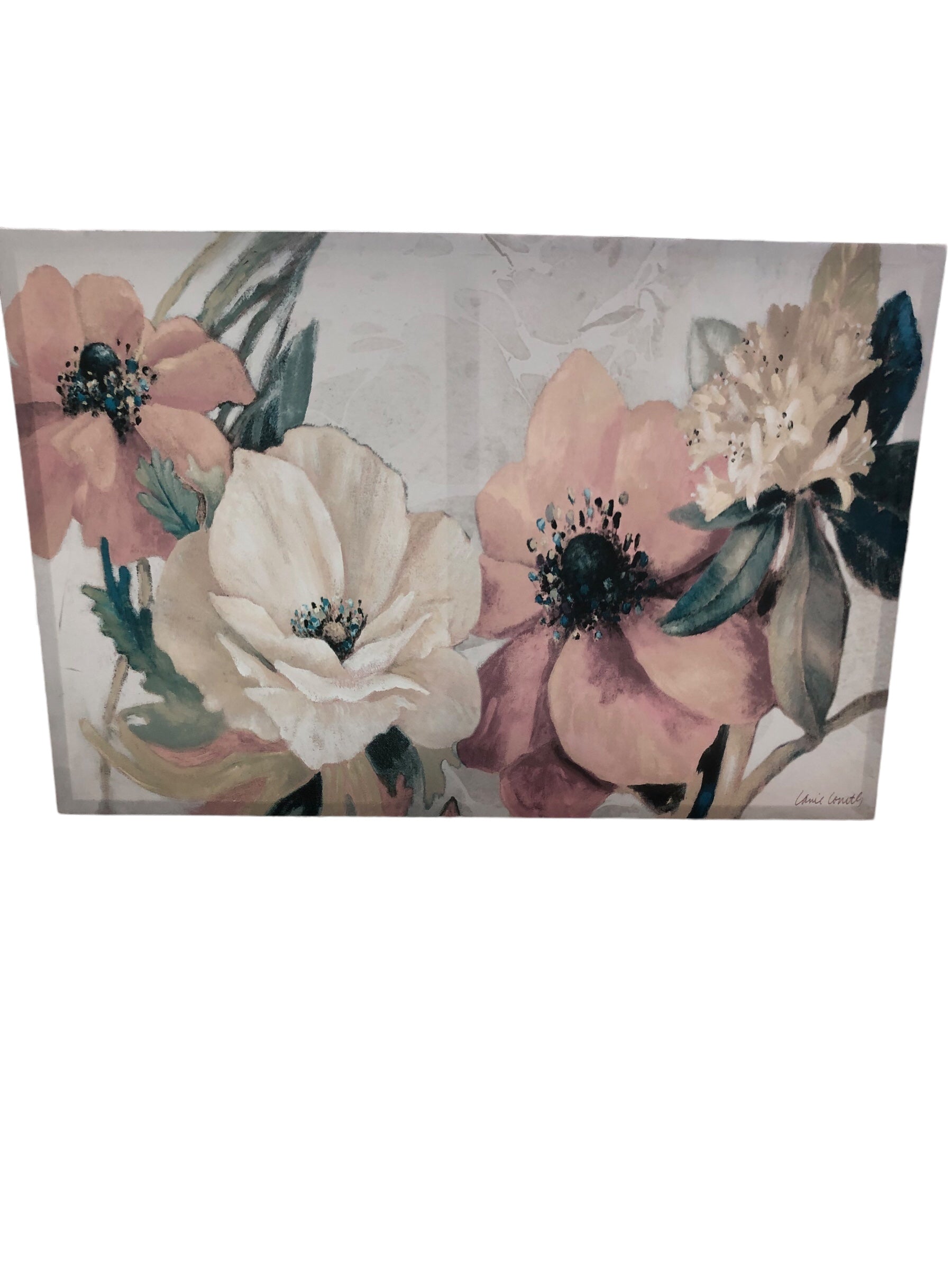 Pink and white flower canvas