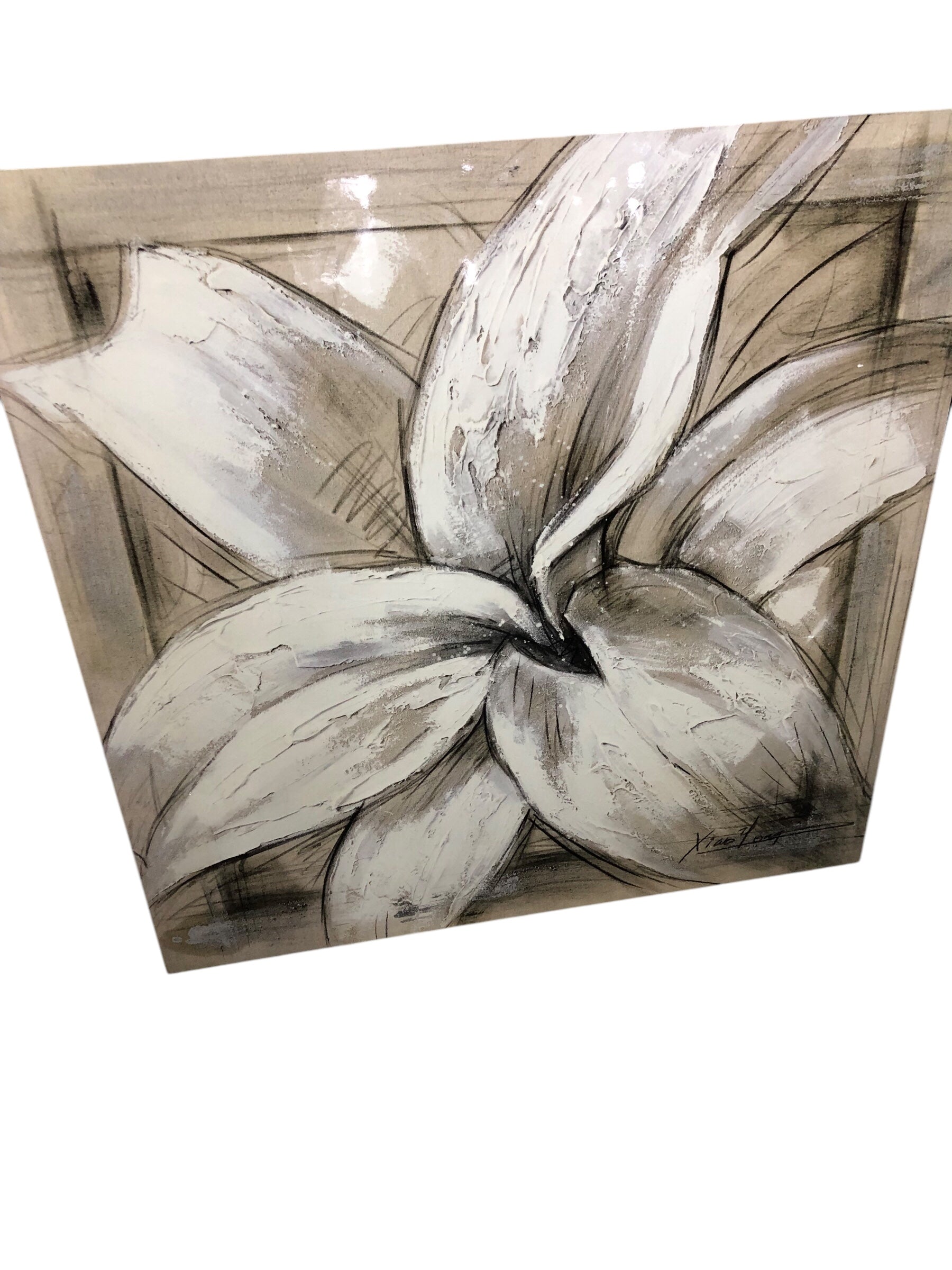 Rustic/canvas with flower