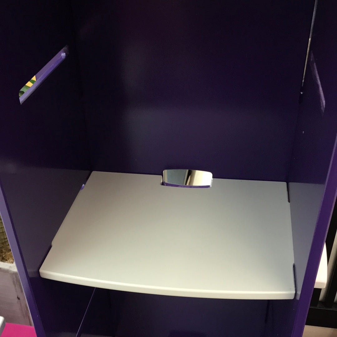 Purple and white kids desk&bookcase