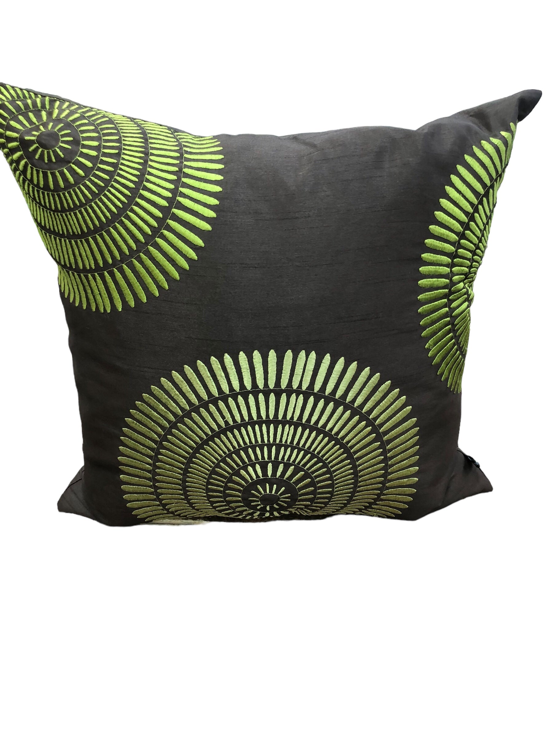 Brown/green design accent pillow