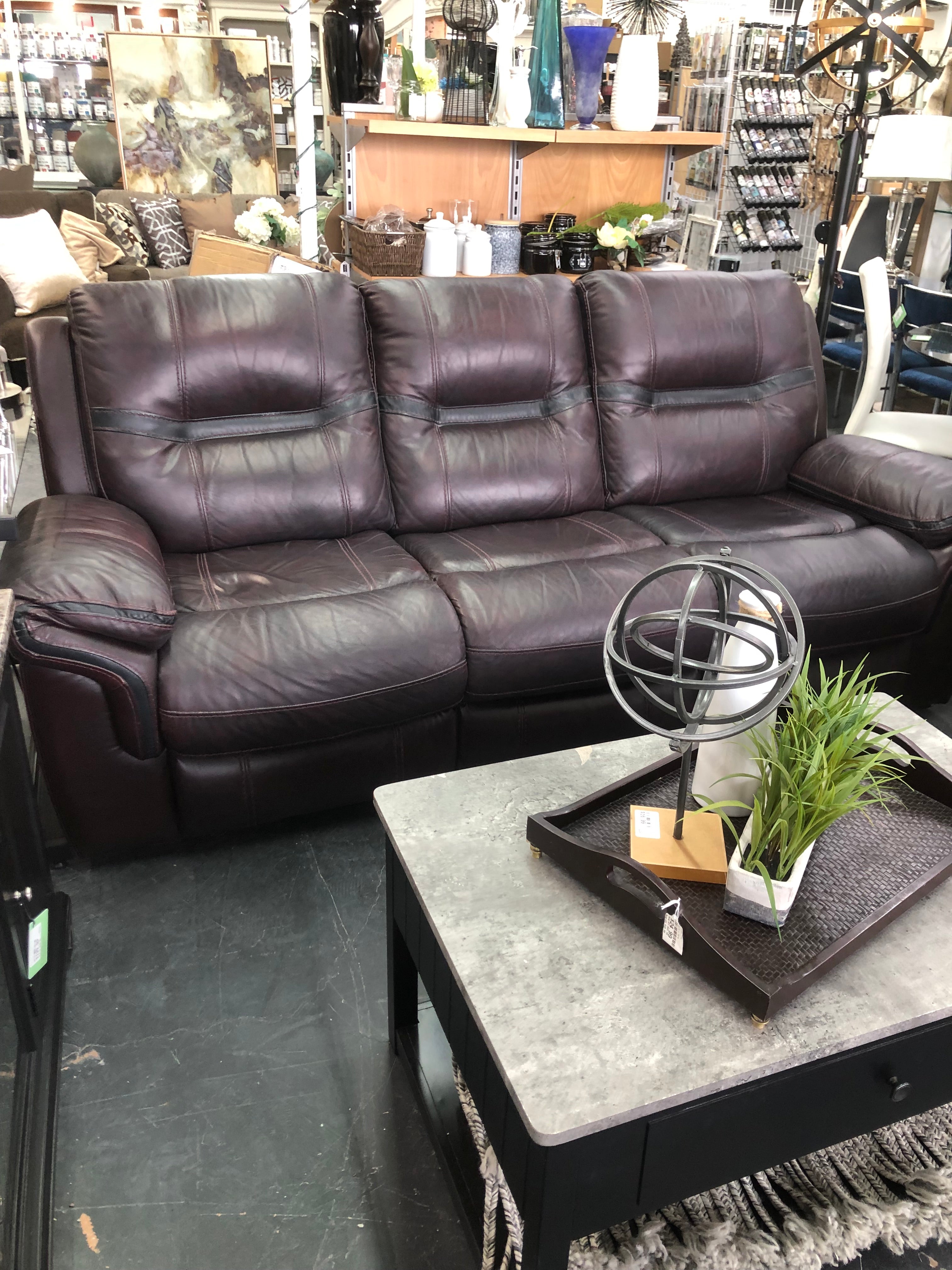 Faux leather recliner sofa