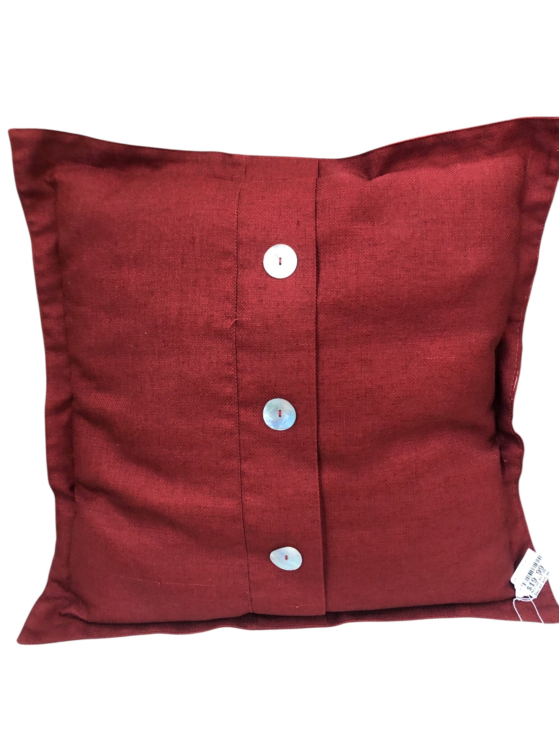 Red/button accent pillow