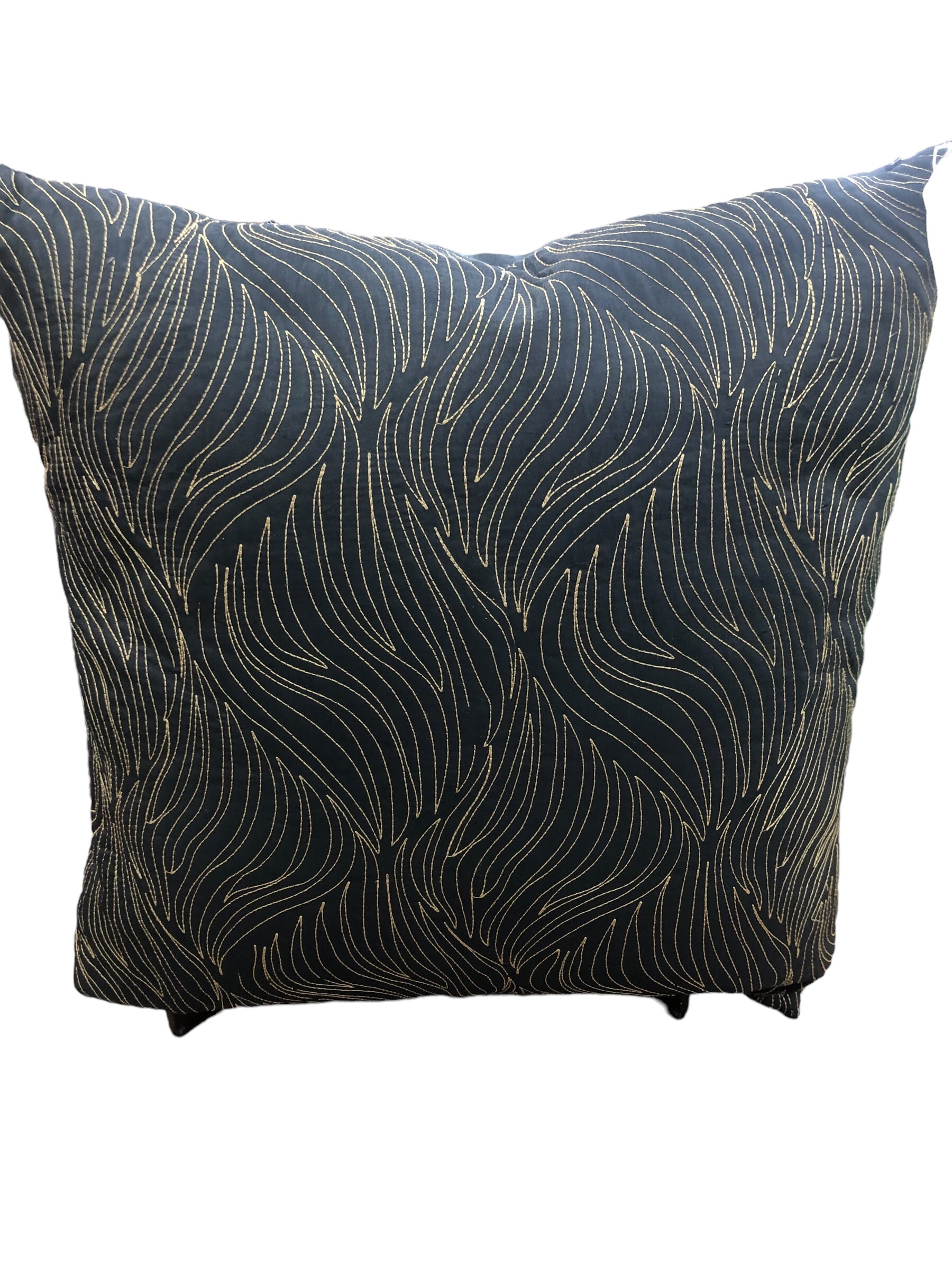 Black accent pillow/ gold design