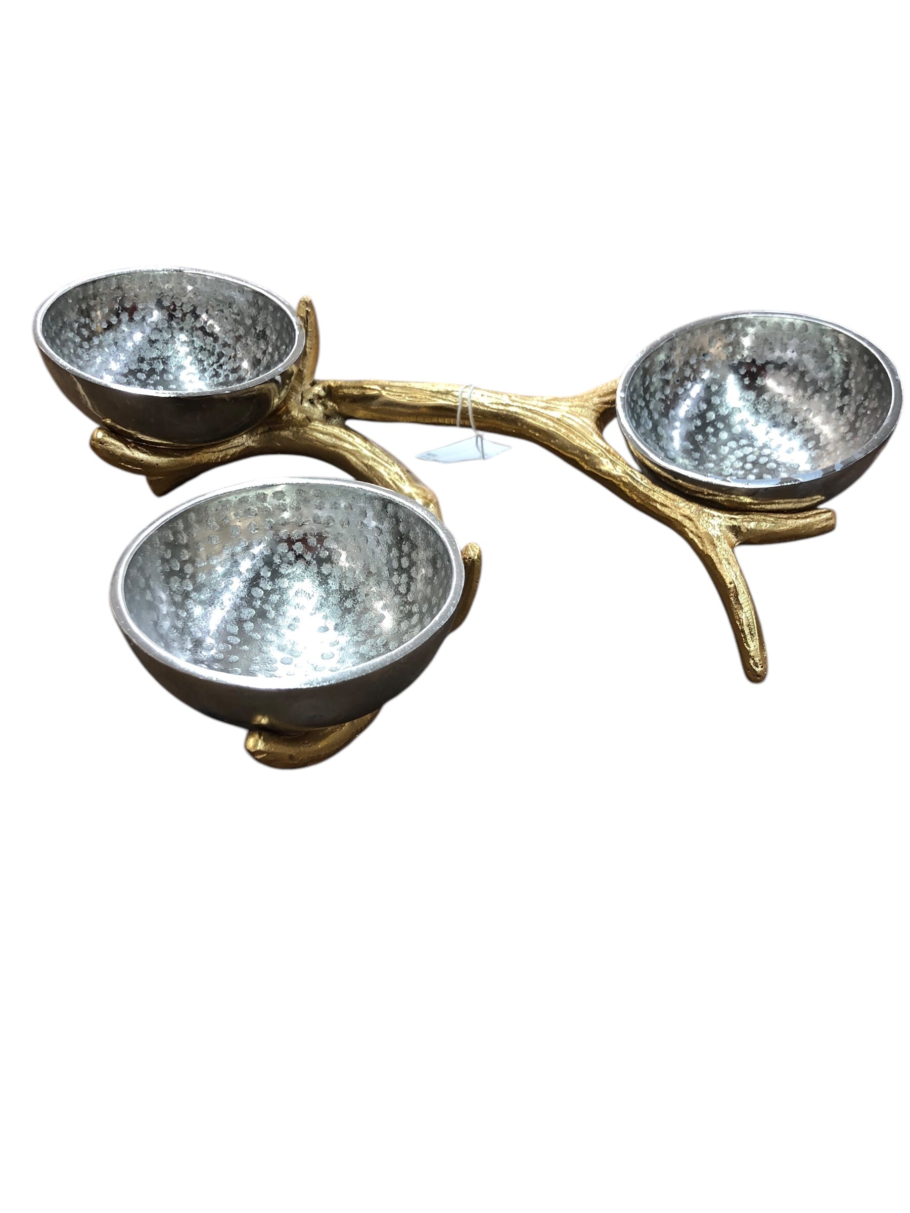 Gold Antlers with 3 Bowls