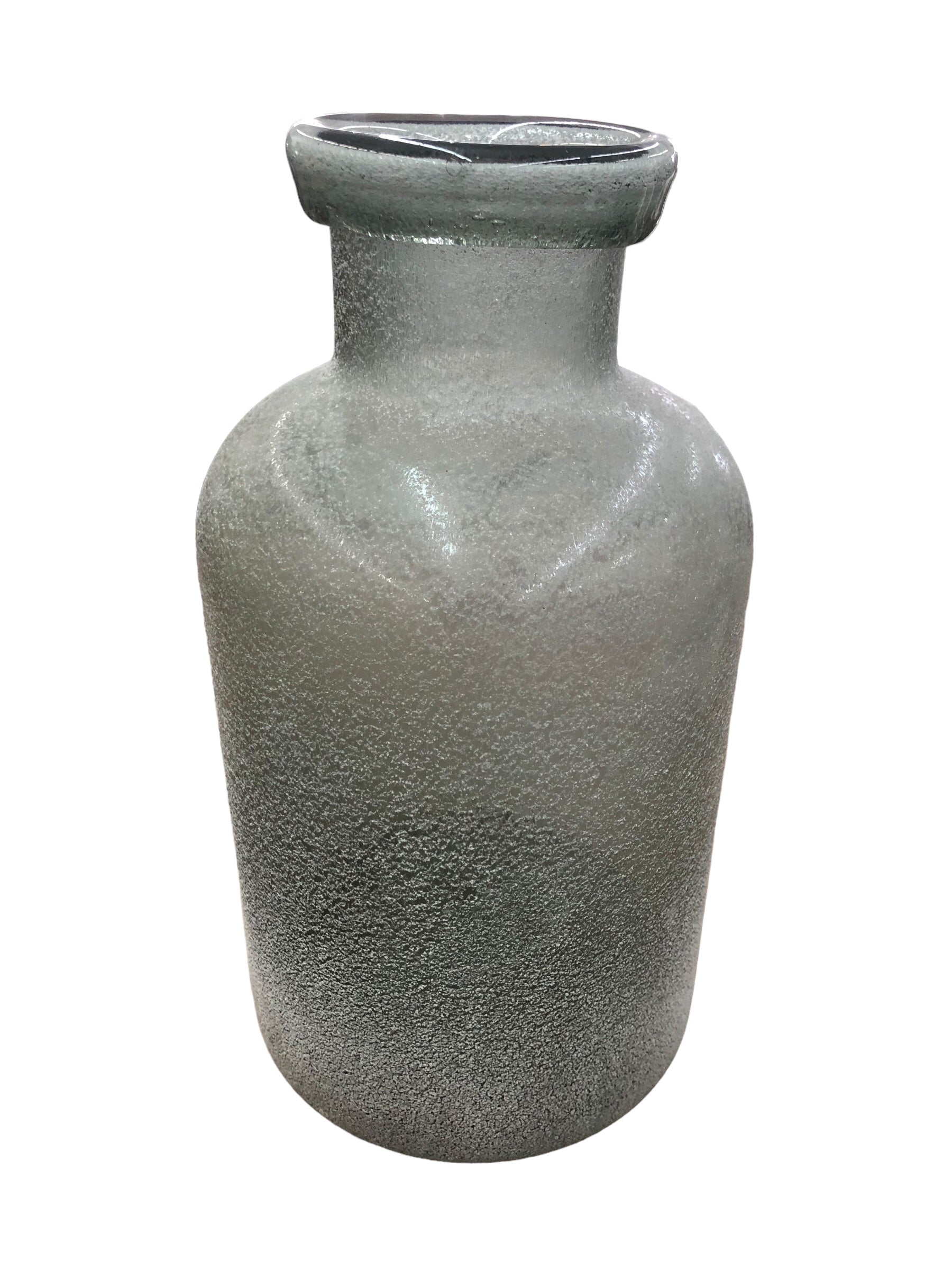 Glass Frosted Grey Vase