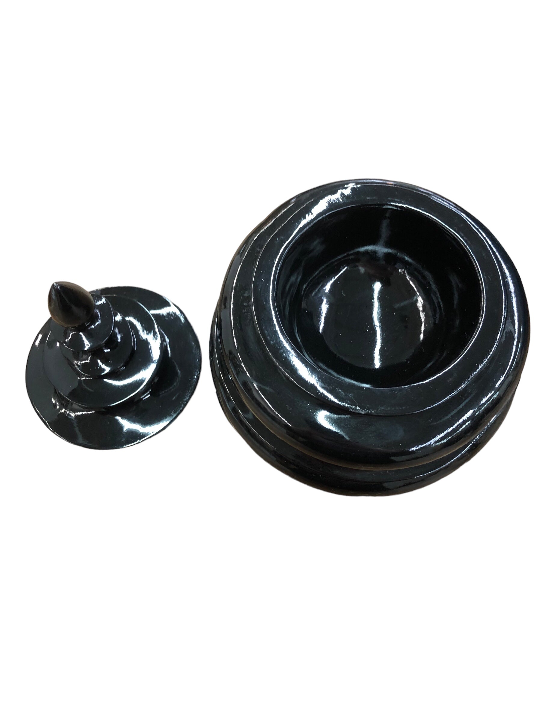 Decor jar with lid (black)