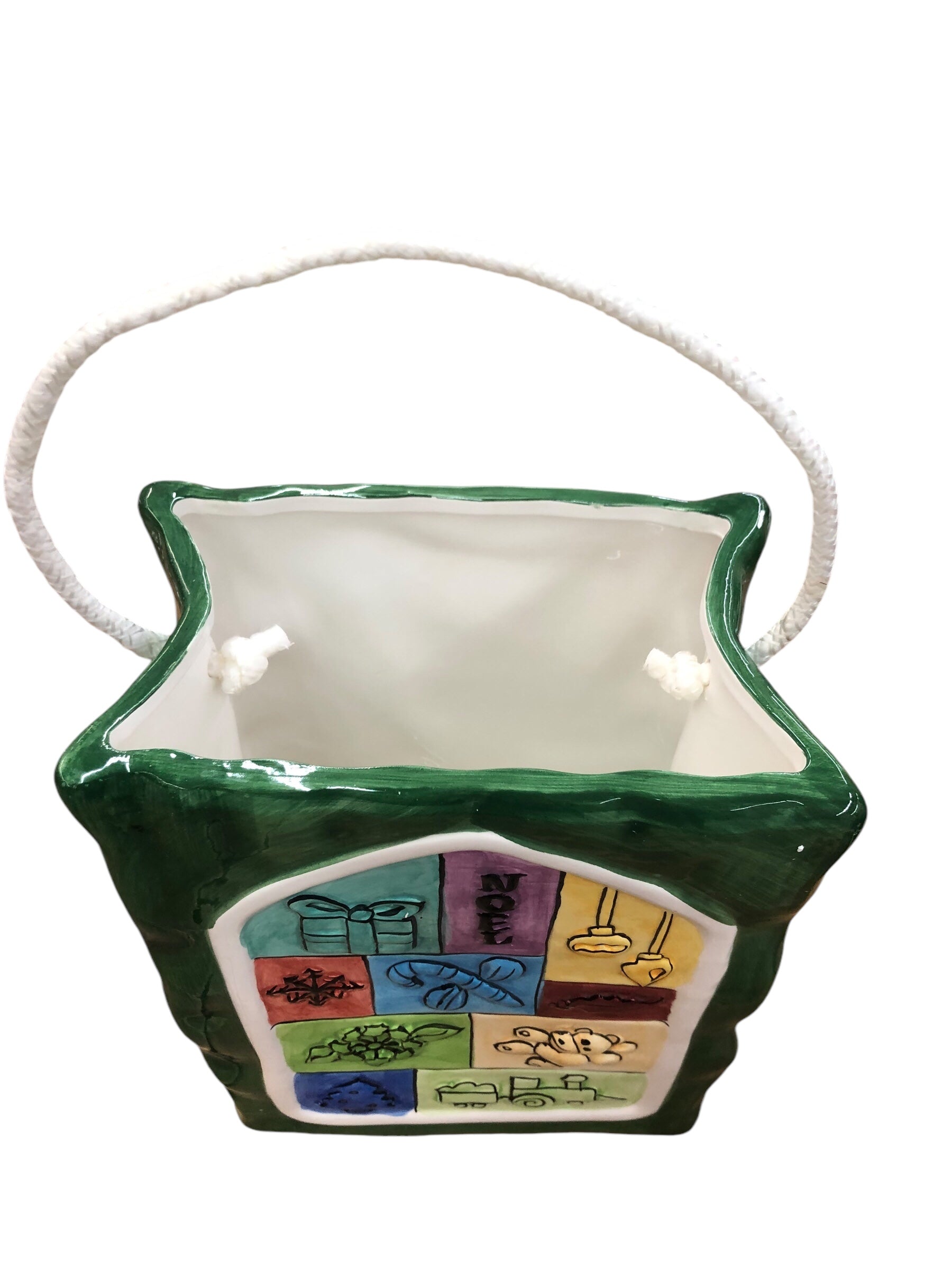 Ceramic Christmas Gift Bag Green