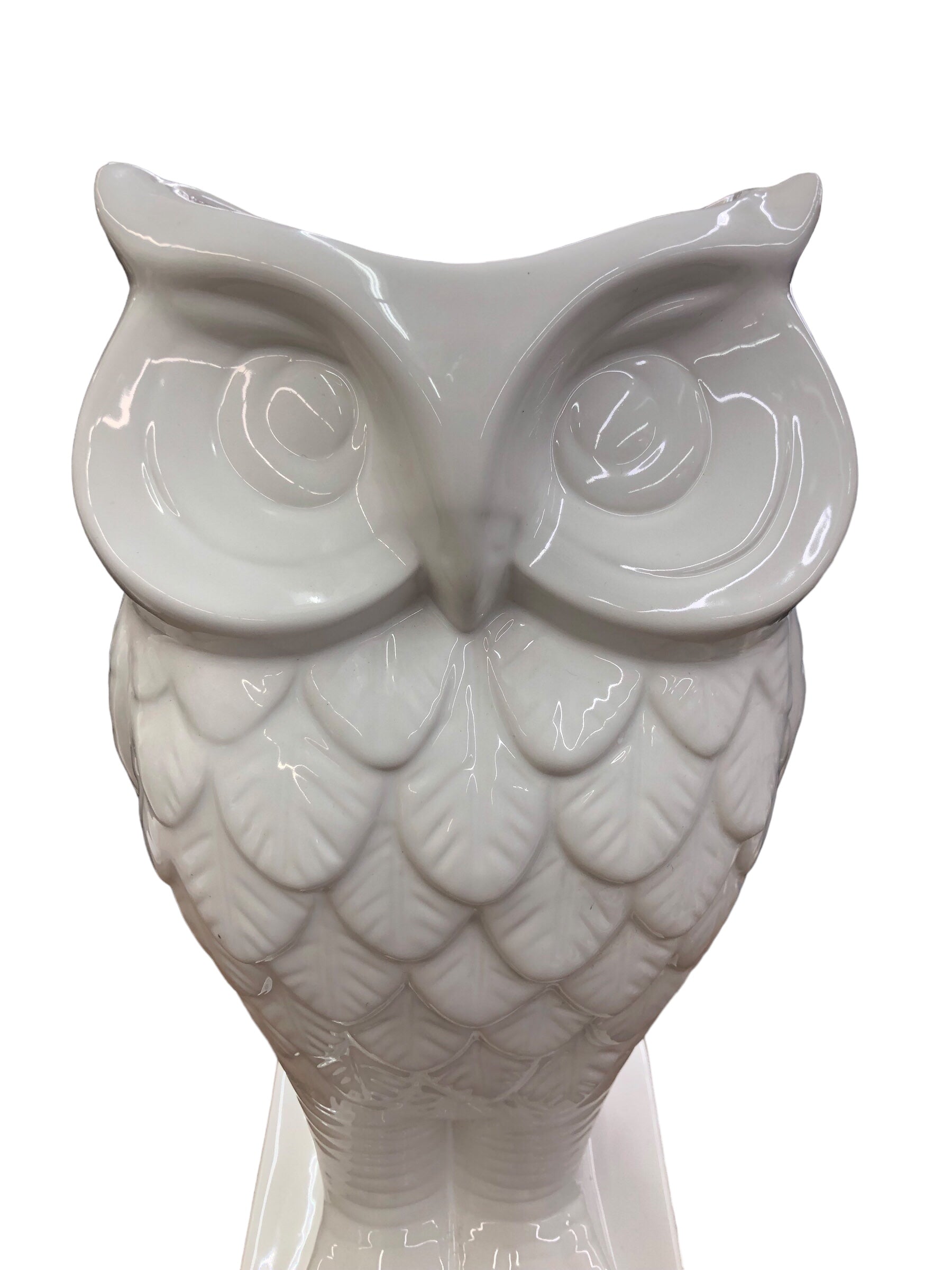 White Ceramic Owl Vase