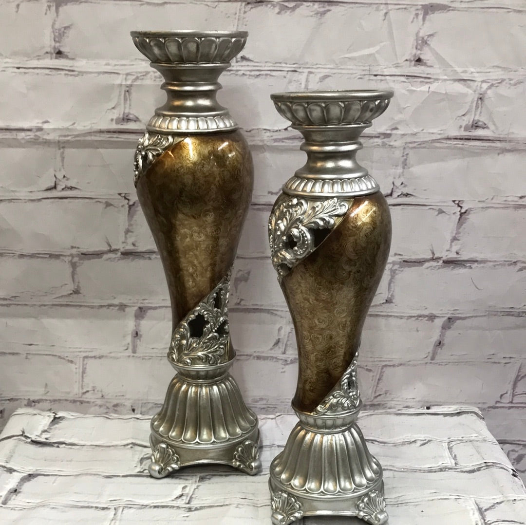 Candle stick holder gold/silver
